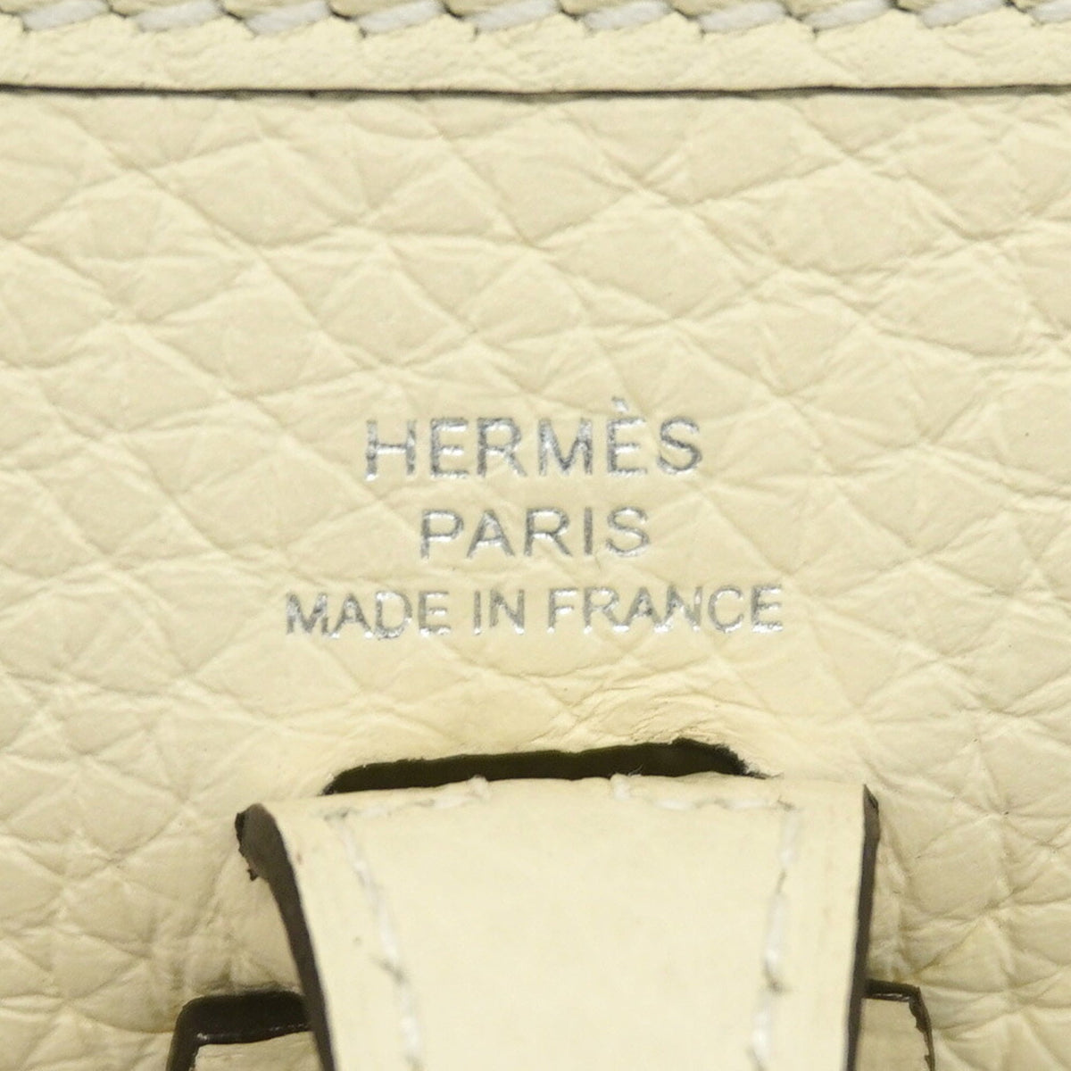 Hermes Cream Taurillon Clemence Leather Shoulder Bag (Pre-Owned)