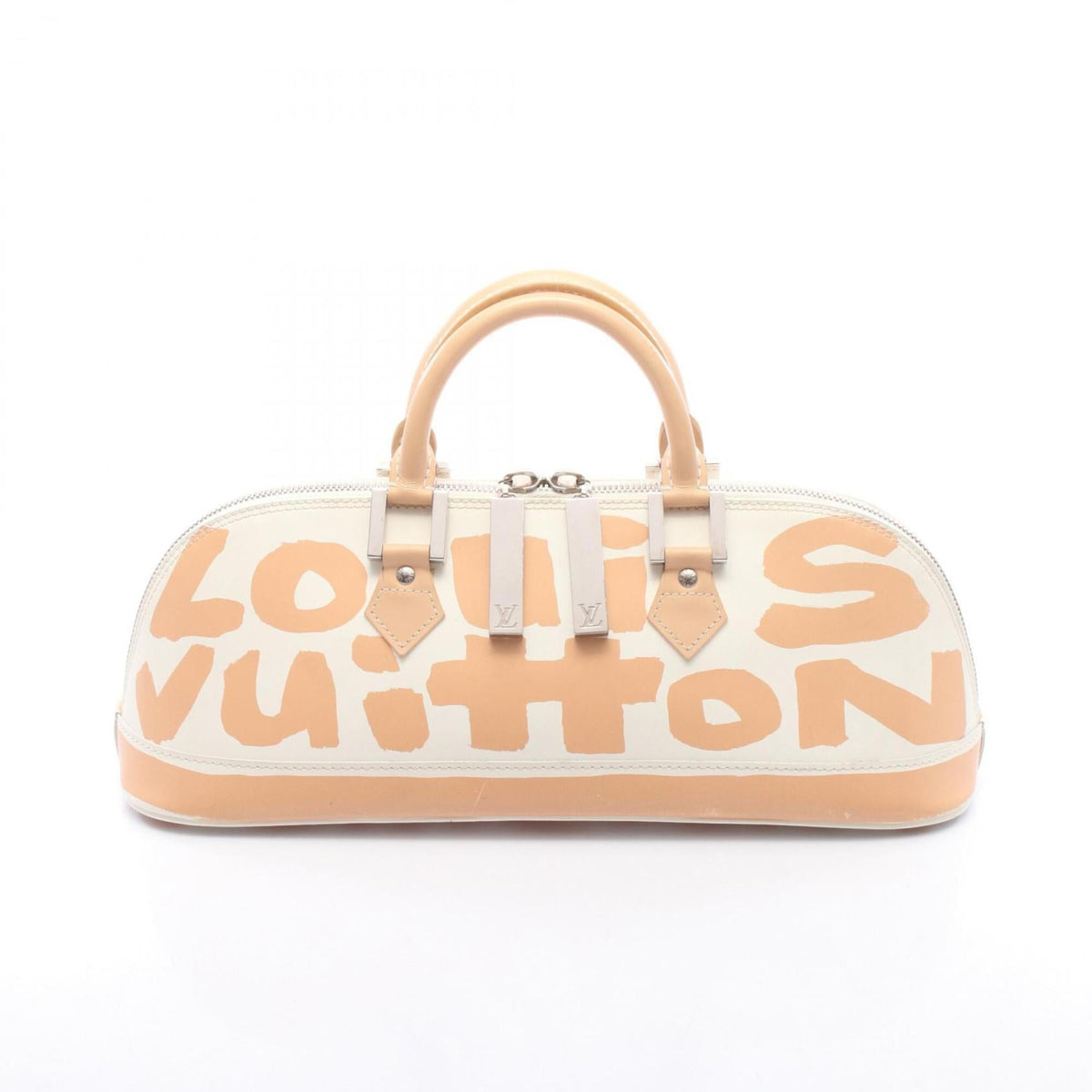 Louis Vuitton Beige White Leather Handbag (Pre-Owned)