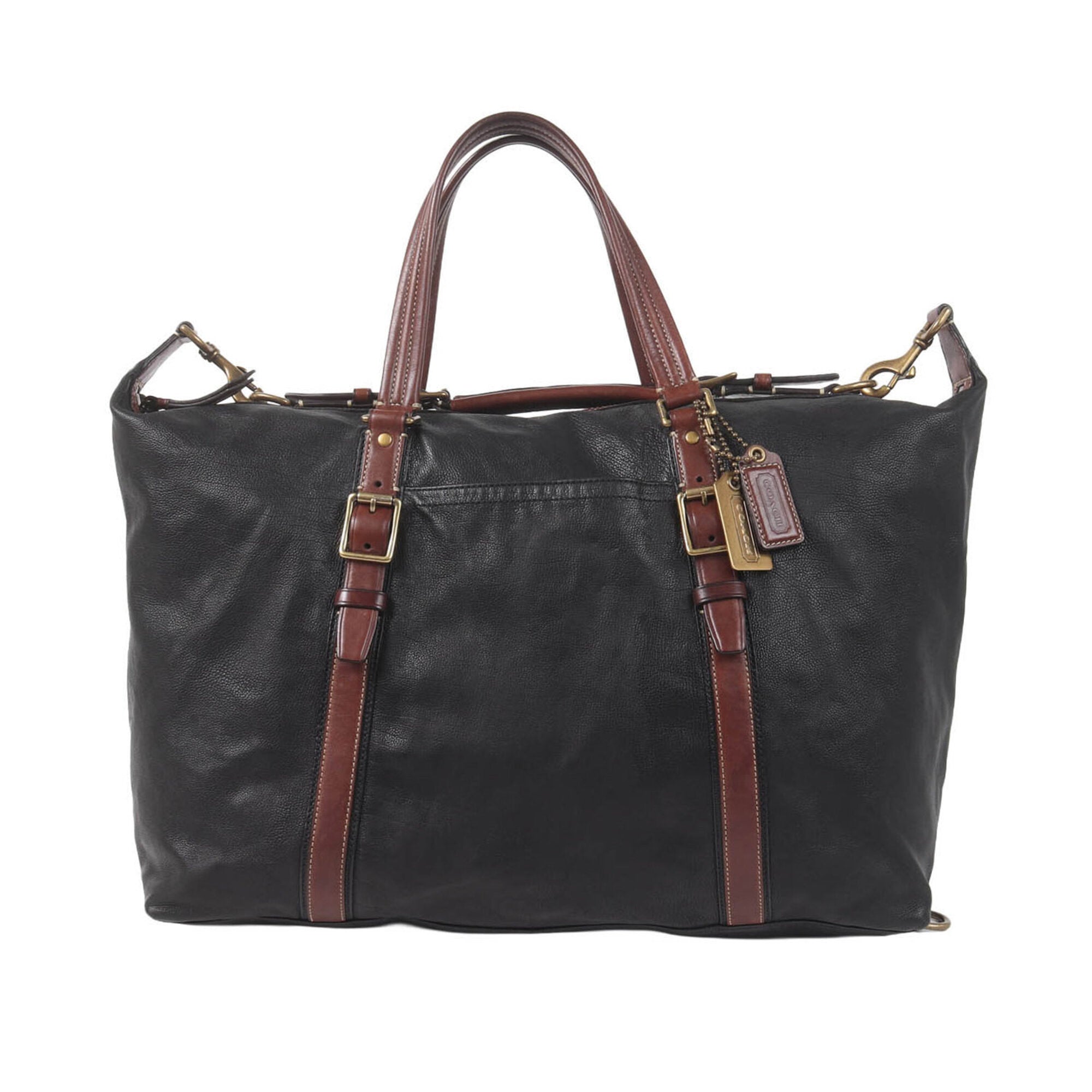 Coach Black Brown Leather Tote Bag (Pre-Owned)