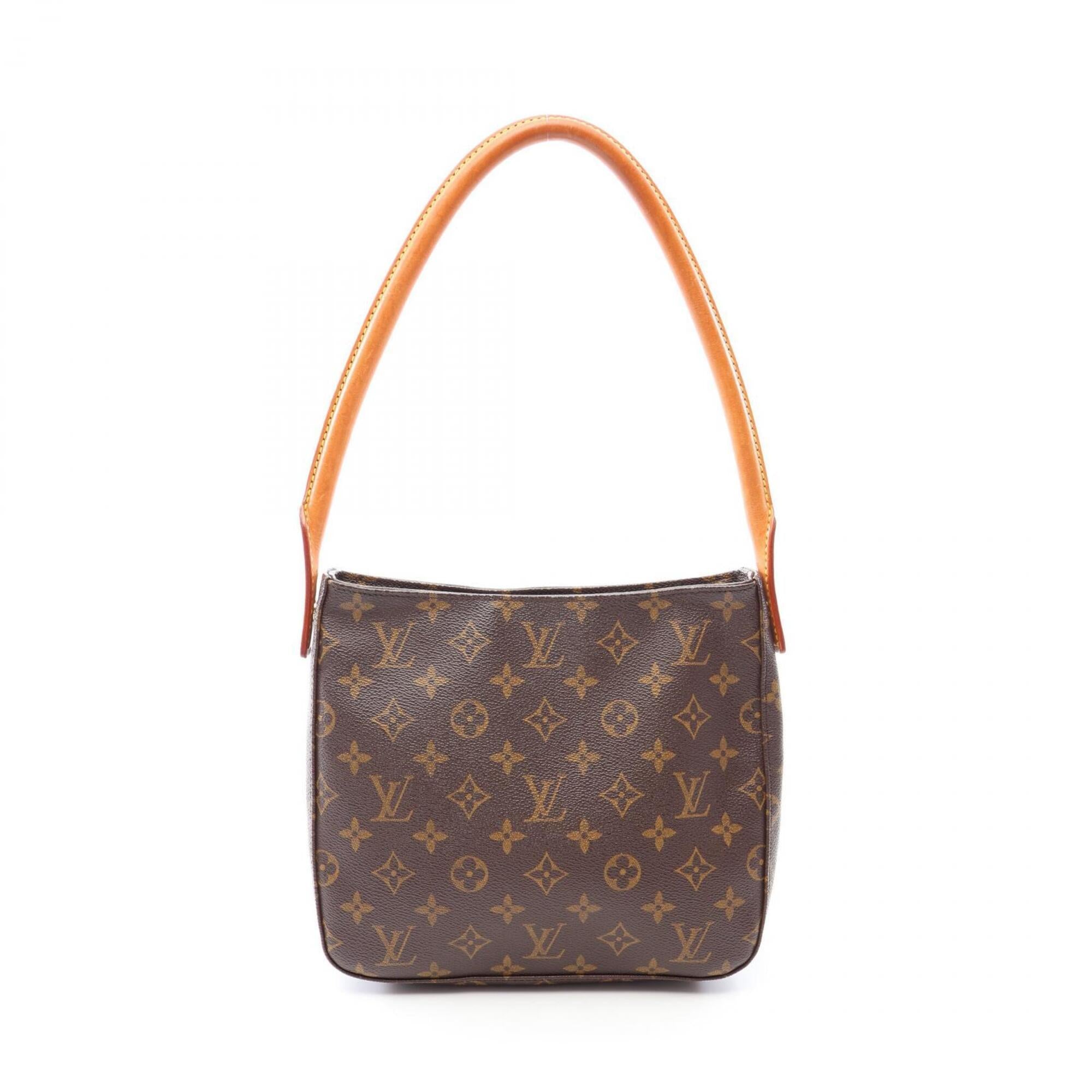 Louis Vuitton Brown Coated Canvas Leather Handbag Shoulder Bag (Pre-Owned)