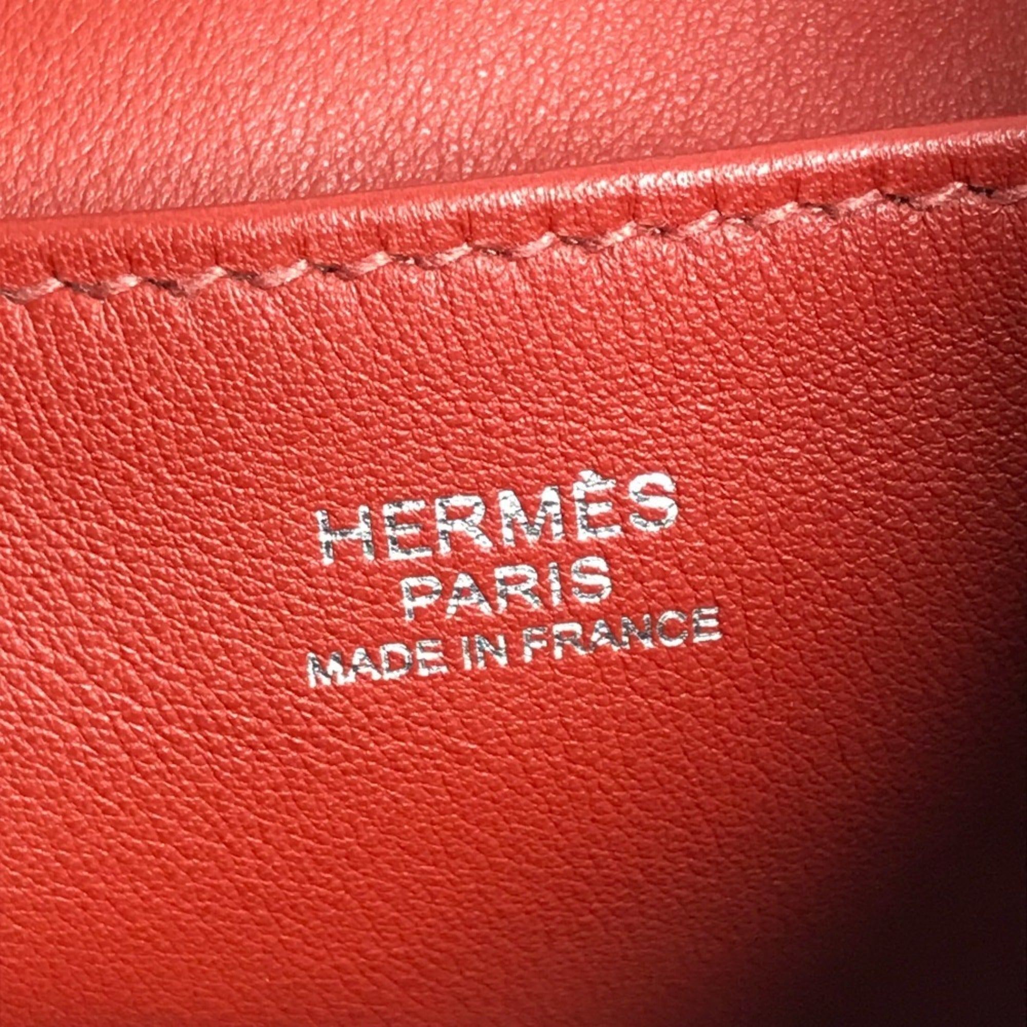 Hermes Navy Red Color Leather Shoulder Bag (Pre-Owned)