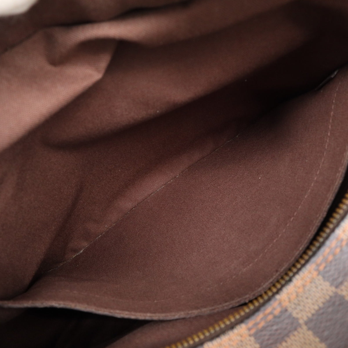 Louis Vuitton Beige Brown Damier Canvas Coated Canvas Leather Shoulder Bag (Pre-Owned)