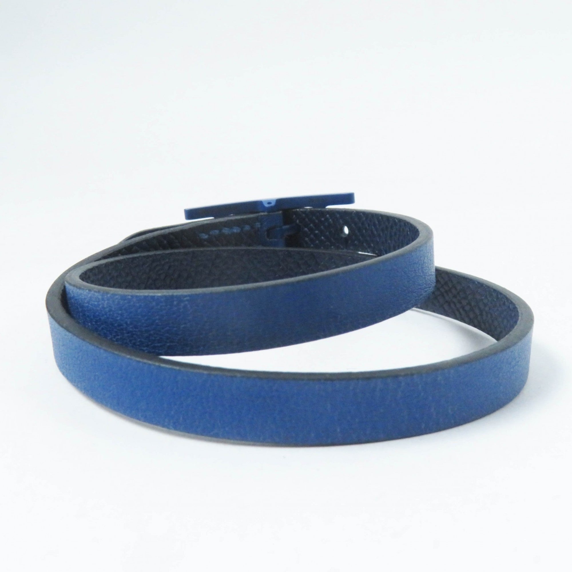 Hermes Blue Navy Leather Charm Bracelet (Pre-Owned)