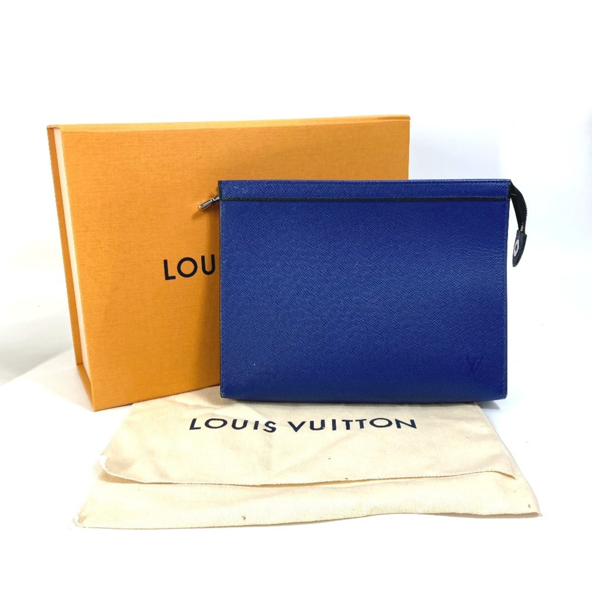 Louis Vuitton Taiga Blue Taiga Leather Pouch (Pre-Owned)