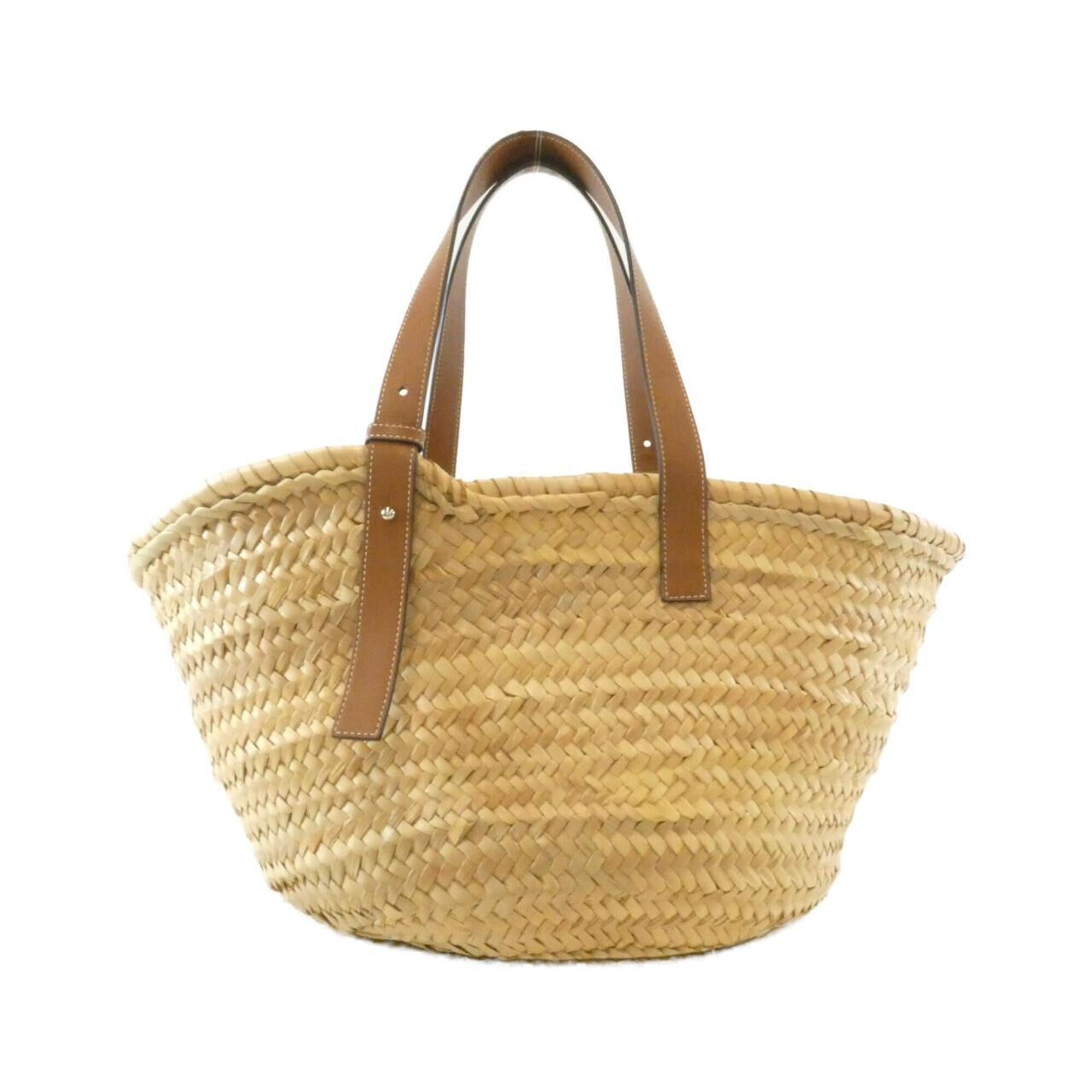 Loewe Beige Orange Raffia Leather Handbag (Pre-Owned)