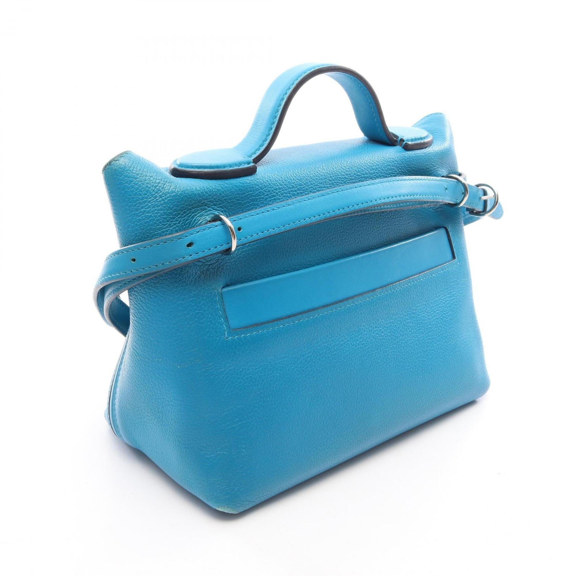 Hermes Blue Evercalf Leather Handbag (Pre-Owned)