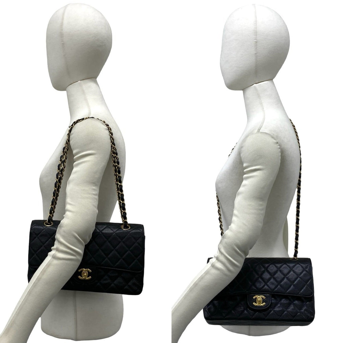 Chanel Black Grained Calfskin Pochette Shoulder Bag (Pre-Owned)