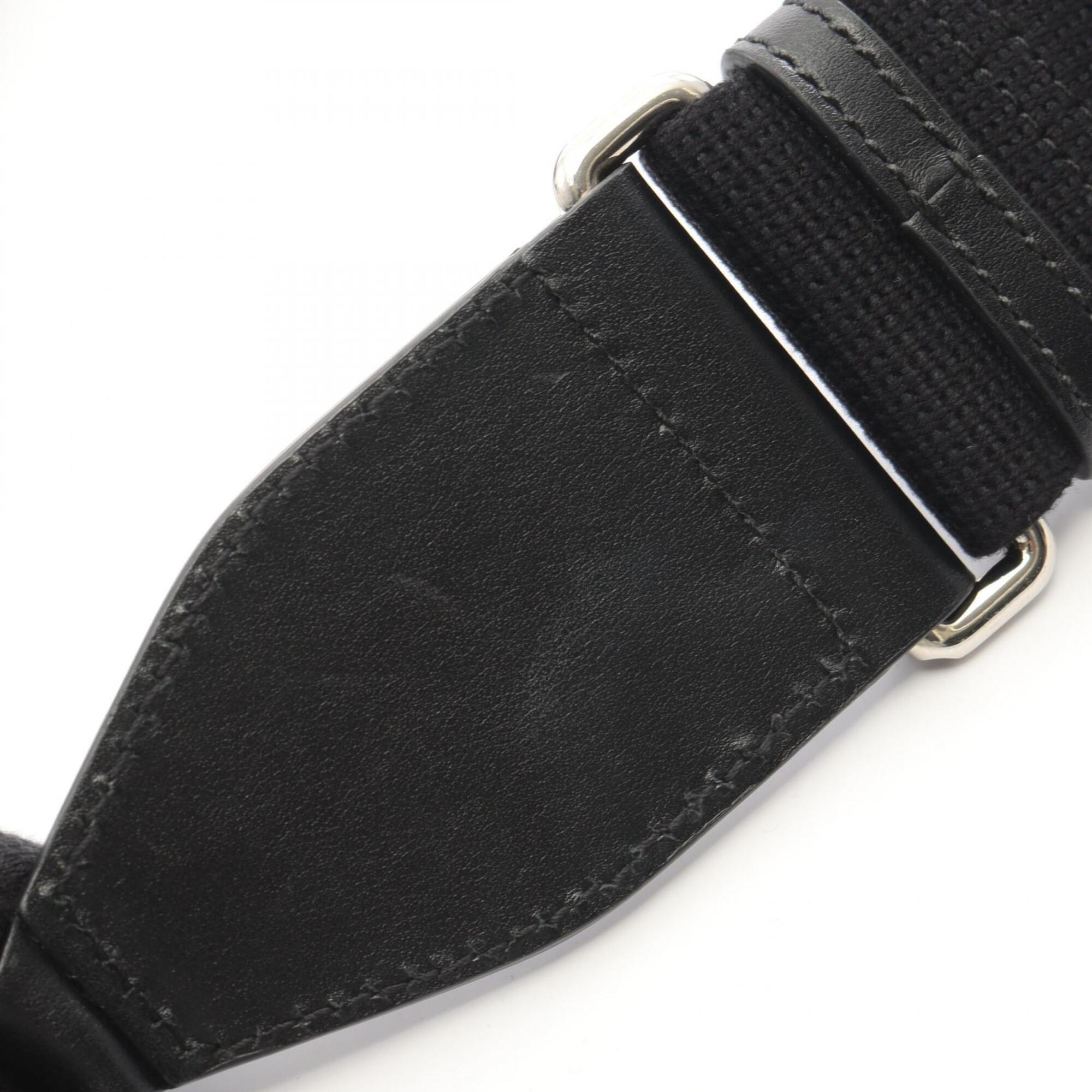 Gucci Black Leather Messenger Bag Shoulder Bag (Pre-Owned)