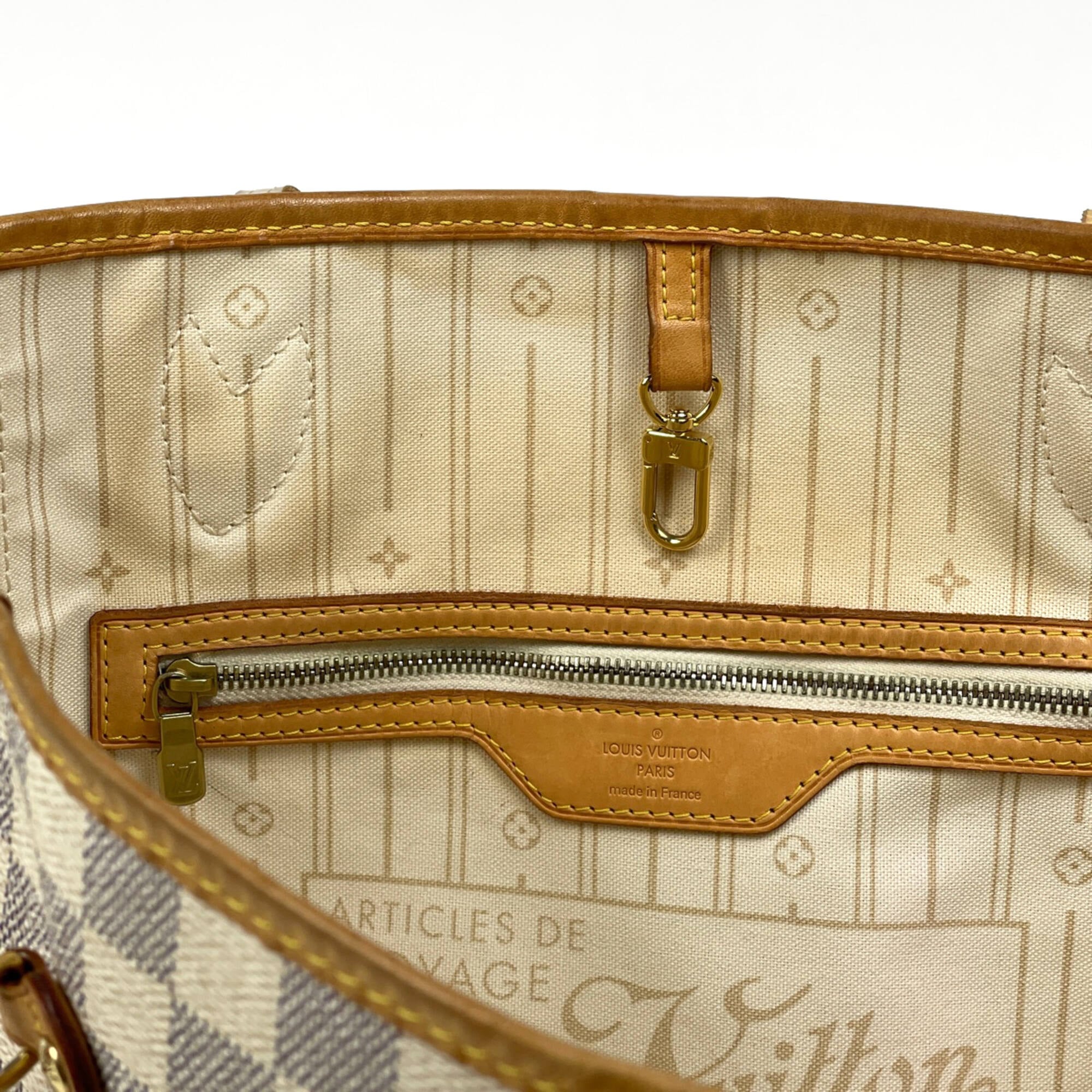 Louis Vuitton White Damier Azur Shoulder Bag Tote Bag (Pre-Owned)