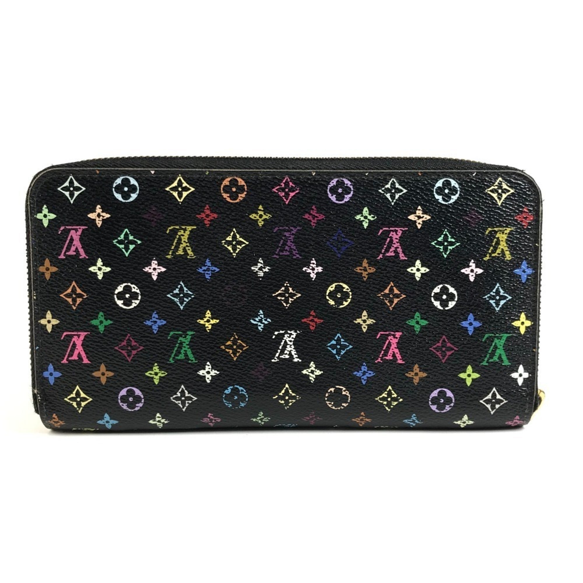 Louis Vuitton Black Noir Monogram Multicolore Long Wallet (Bi-Fold) (Pre-Owned)