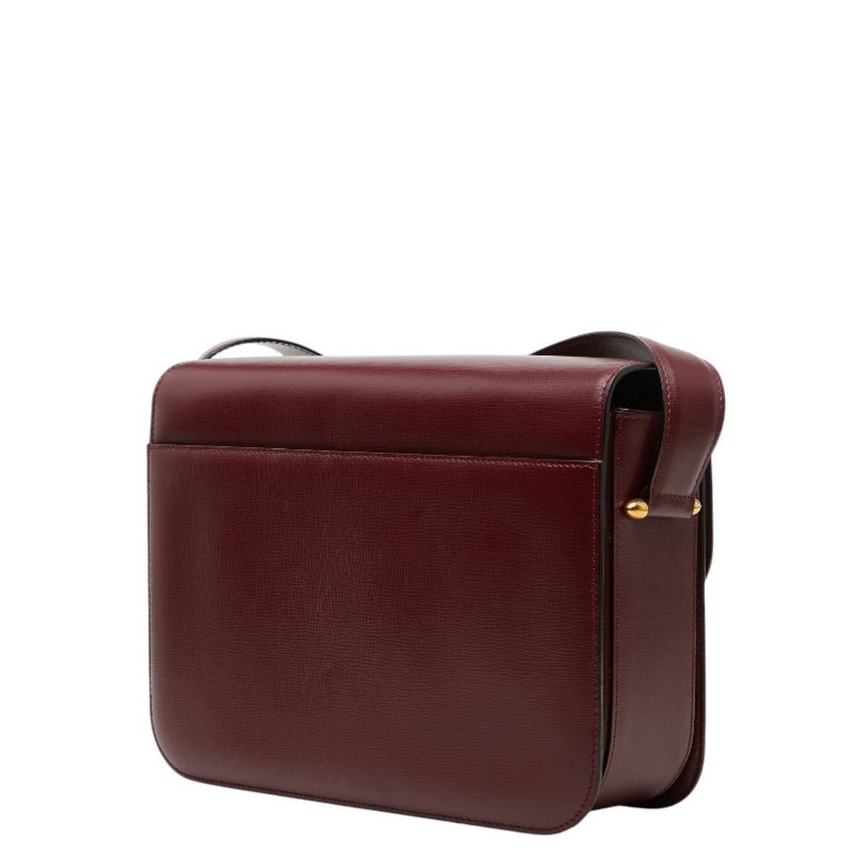Cartier Bordeaux Wine Red Leather Shoulder Bag (Pre-Owned)
