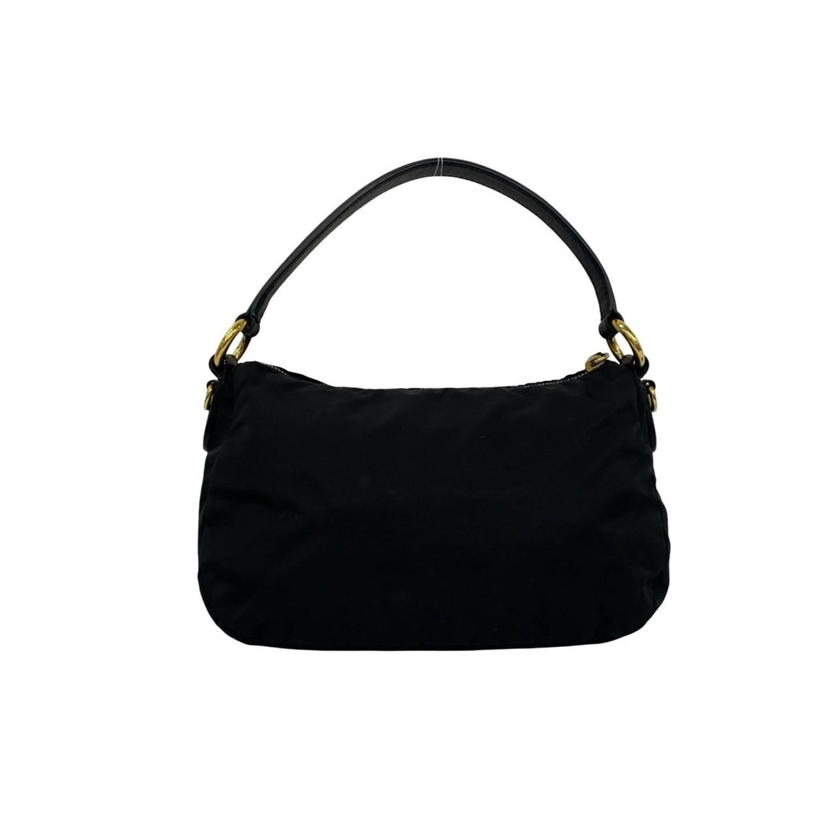Prada Black Nylon Leather Handbag Shoulder Bag (Pre-Owned)