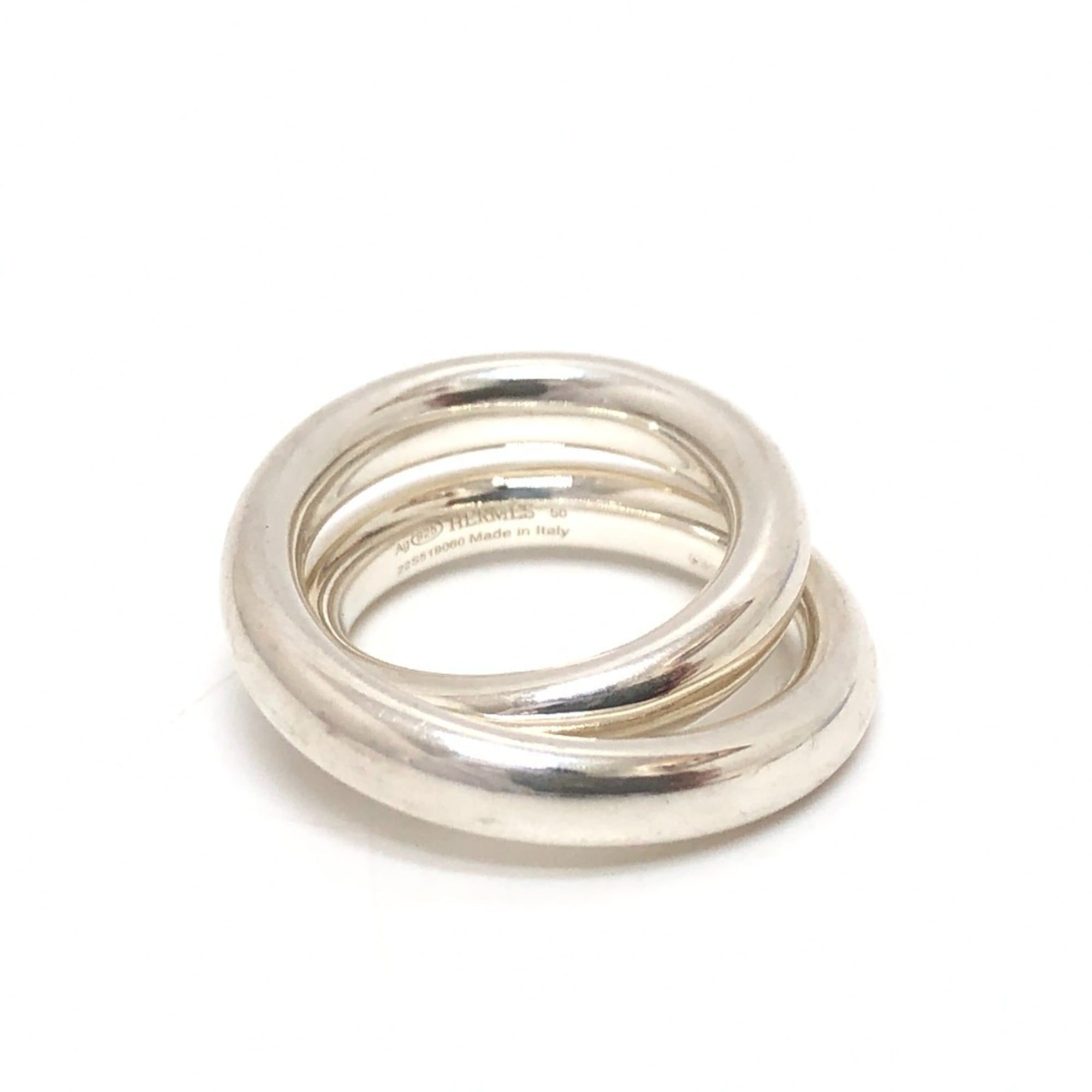 Hermes Silver Silver 925 Band Ring (Pre-Owned)
