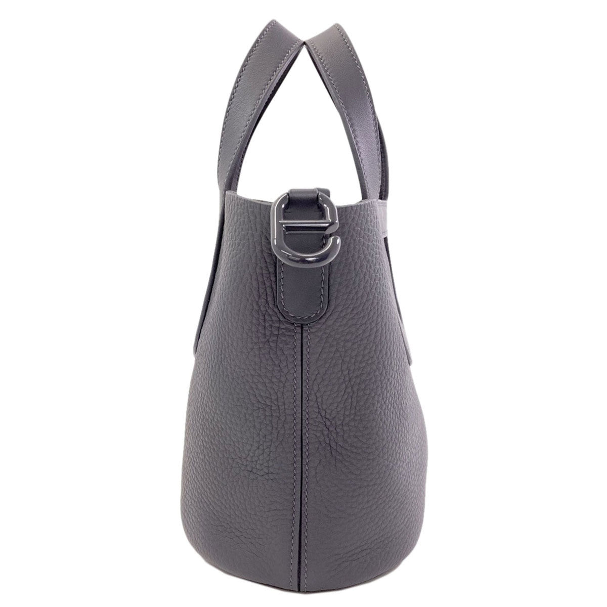 Hermes Gray Taurillon Clemence Leather Handbag (Pre-Owned)