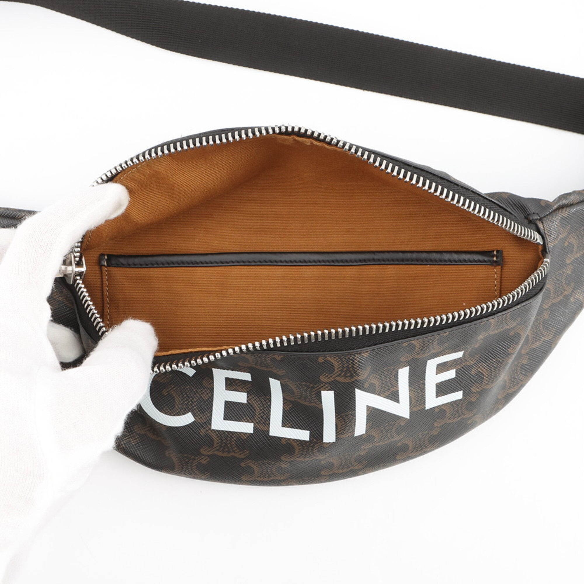 Celine Black Brown Pvc Handbag Sling Bag (Pre-Owned)