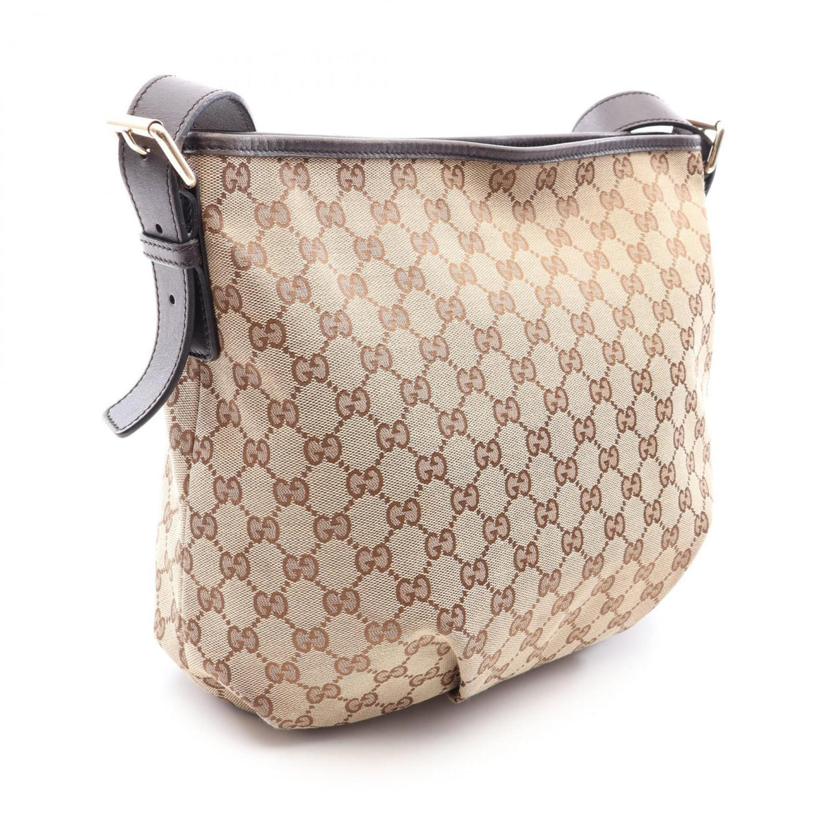 Gucci Beige Brown Gg Canvas Leather Handbag Shoulder Bag (Pre-Owned)