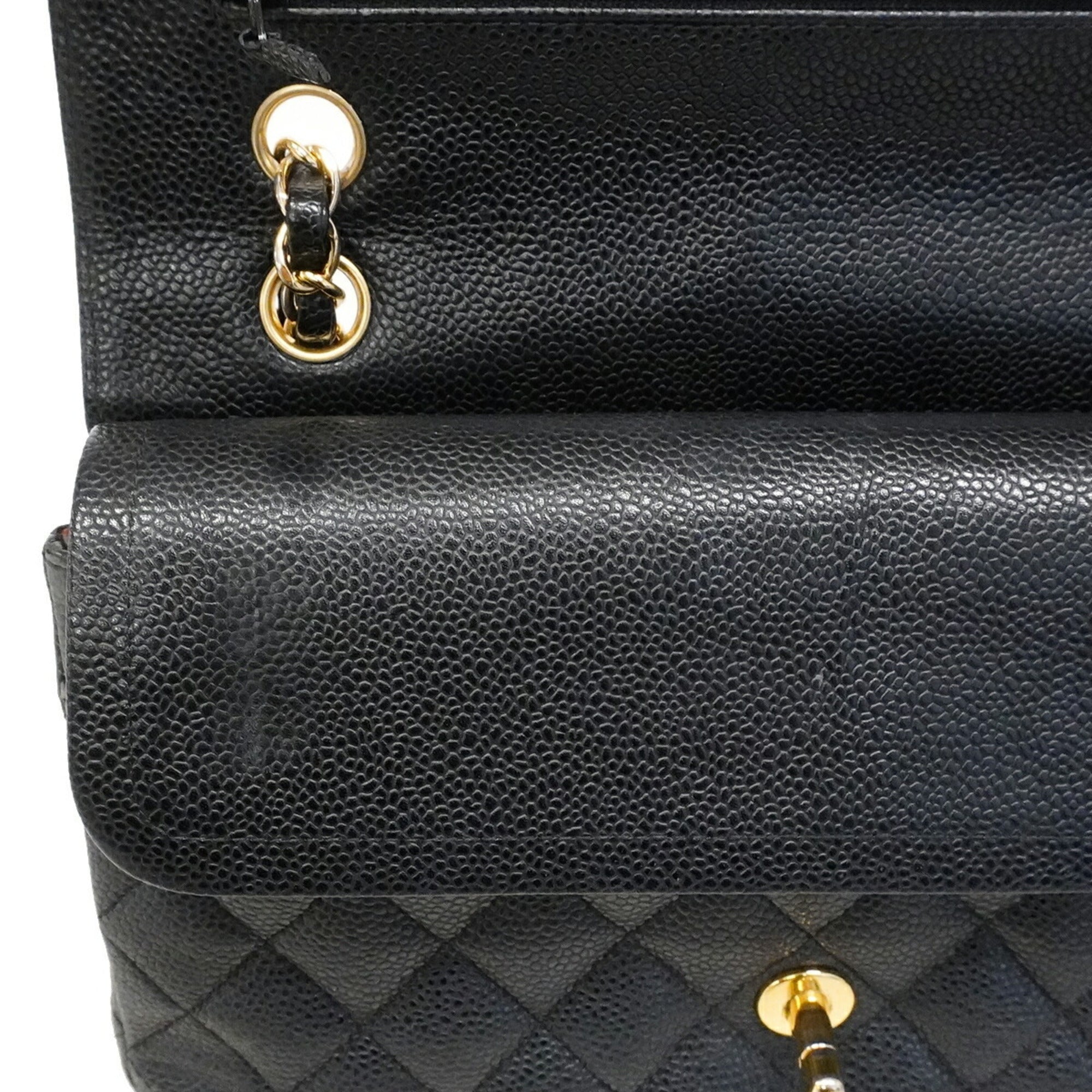 Chanel Black Grained Calfskin Shoulder Bag (Pre-Owned)