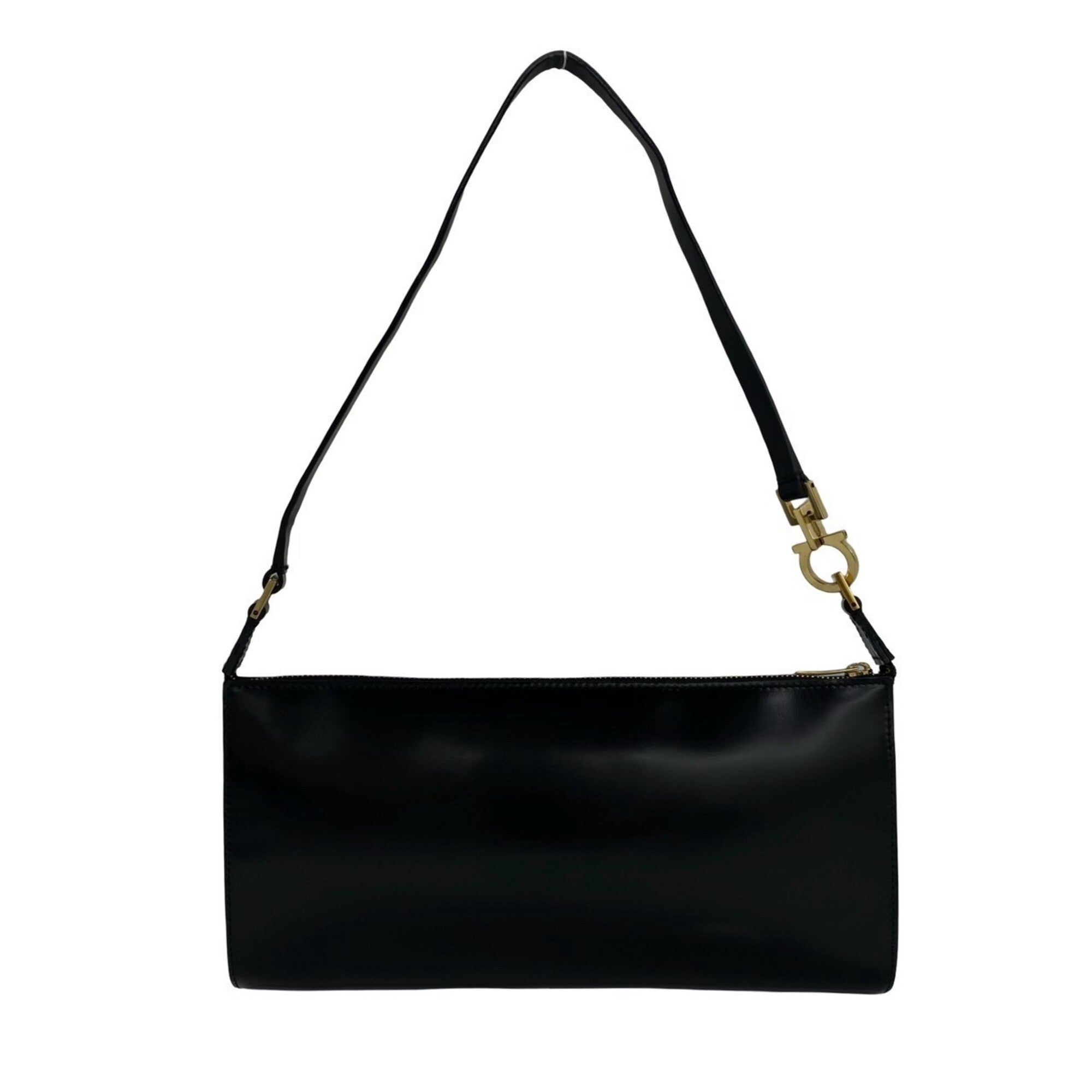 Salvatore Ferragamo Black Leather Handbag Shoulder Bag (Pre-Owned)