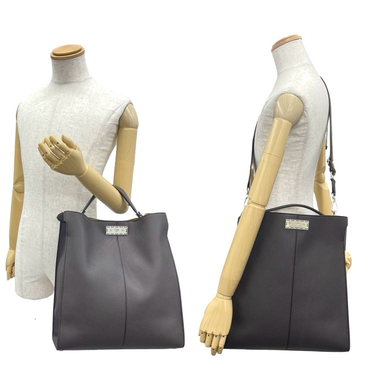 Fendi Brown Leather Handbag Shoulder Bag (Pre-Owned)