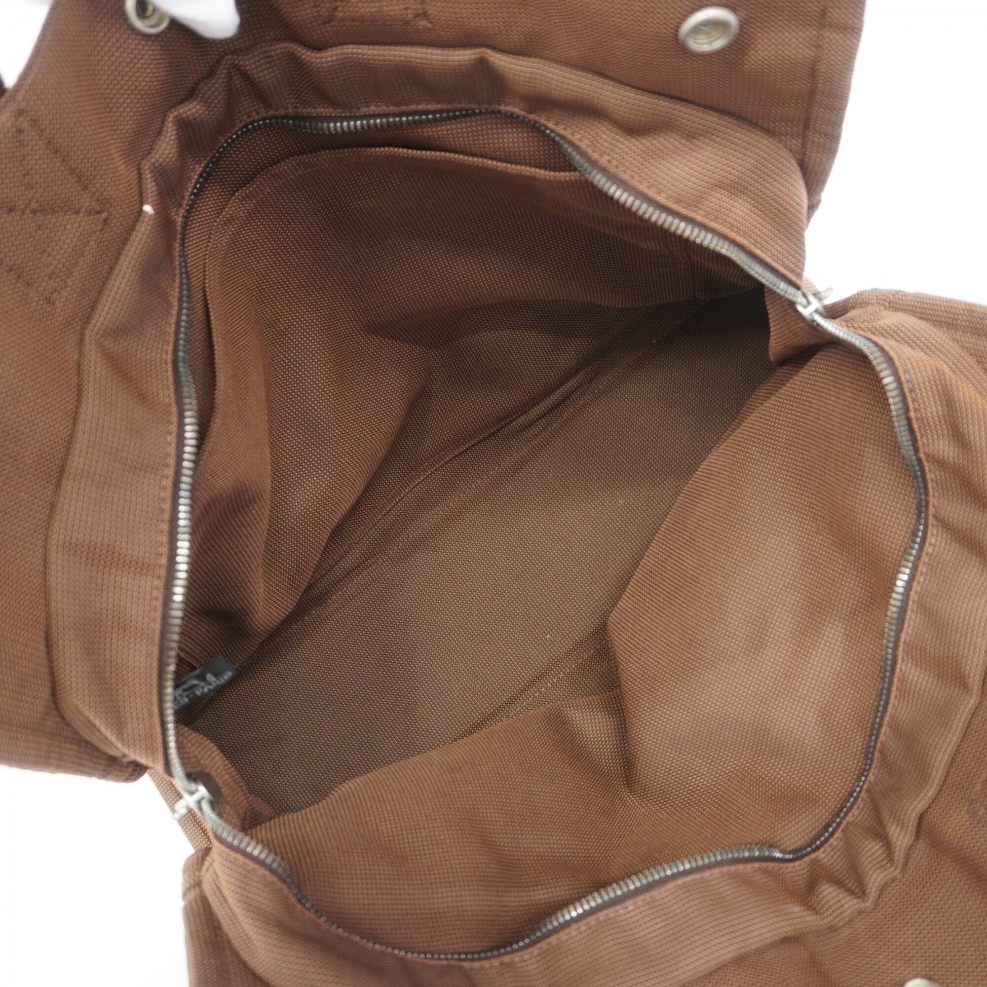 Hermes Brown Canvas Tote Bag (Pre-Owned)