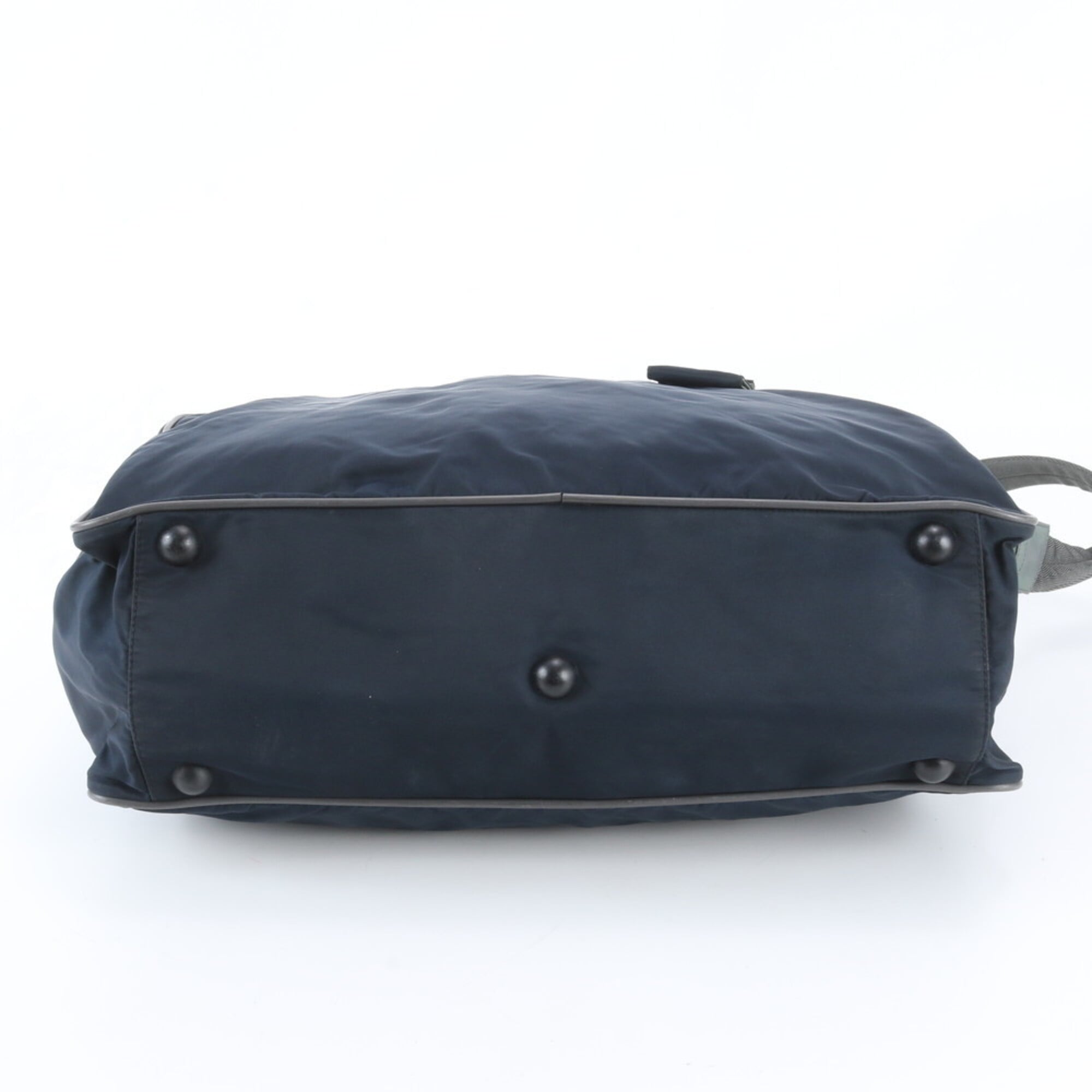 Pradasports Gray Navy Boston Bag Shoulder Bag Tote Bag (Pre-Owned)