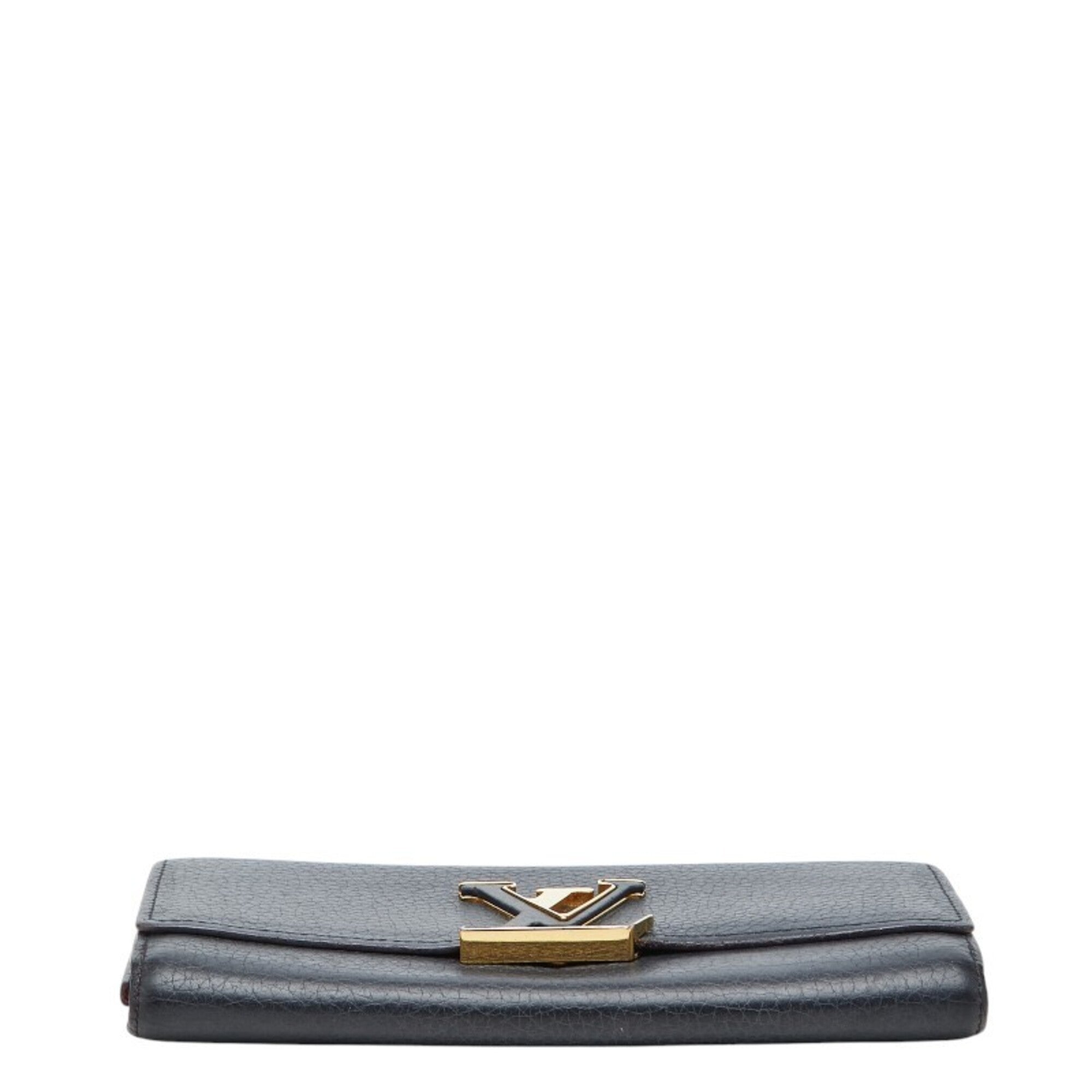 Louis Vuitton Black Leather Wallet (Bi-Fold) (Pre-Owned)