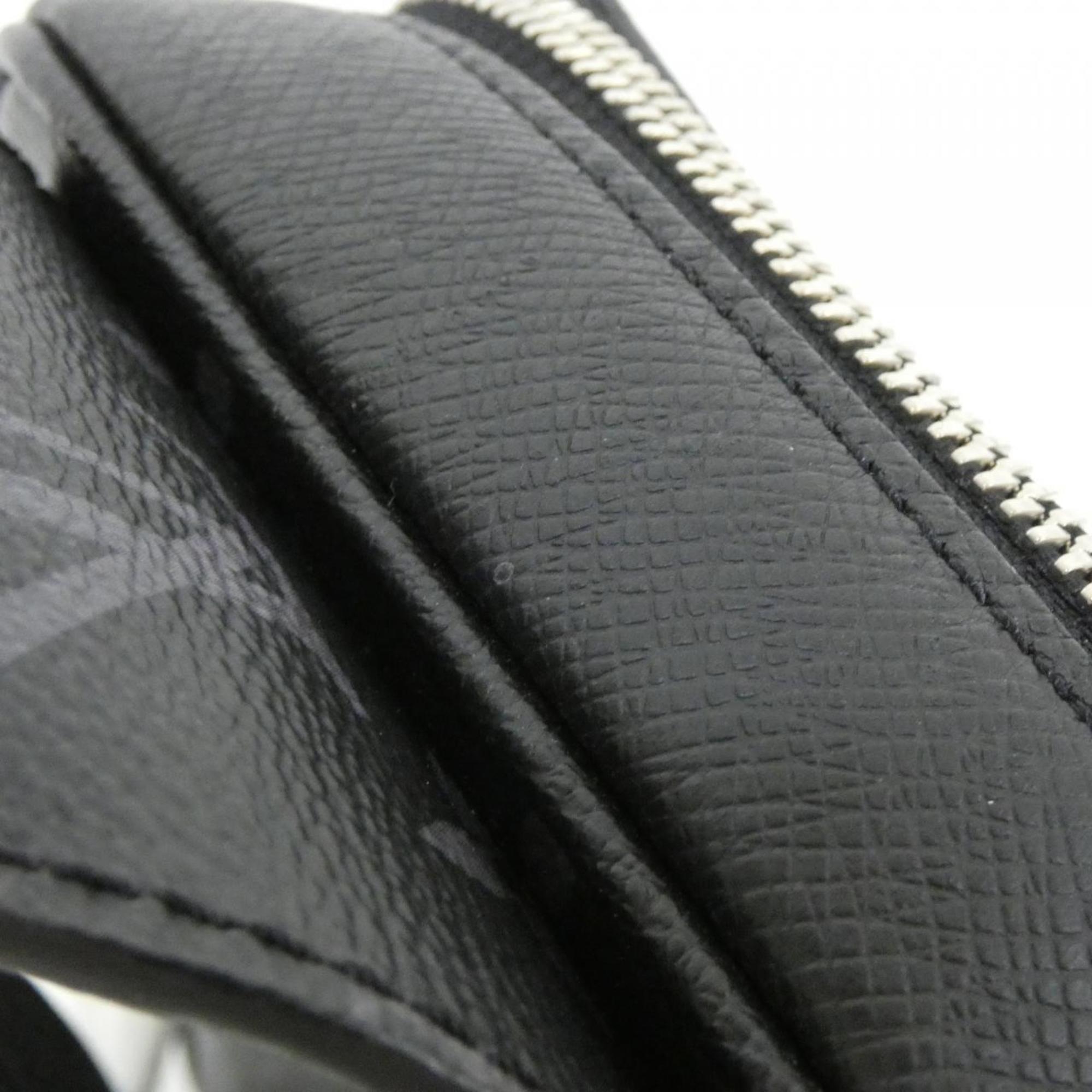 Louis Vuitton Taigarama Black Coated Canvas Leather Shoulder Bag (Pre-Owned)