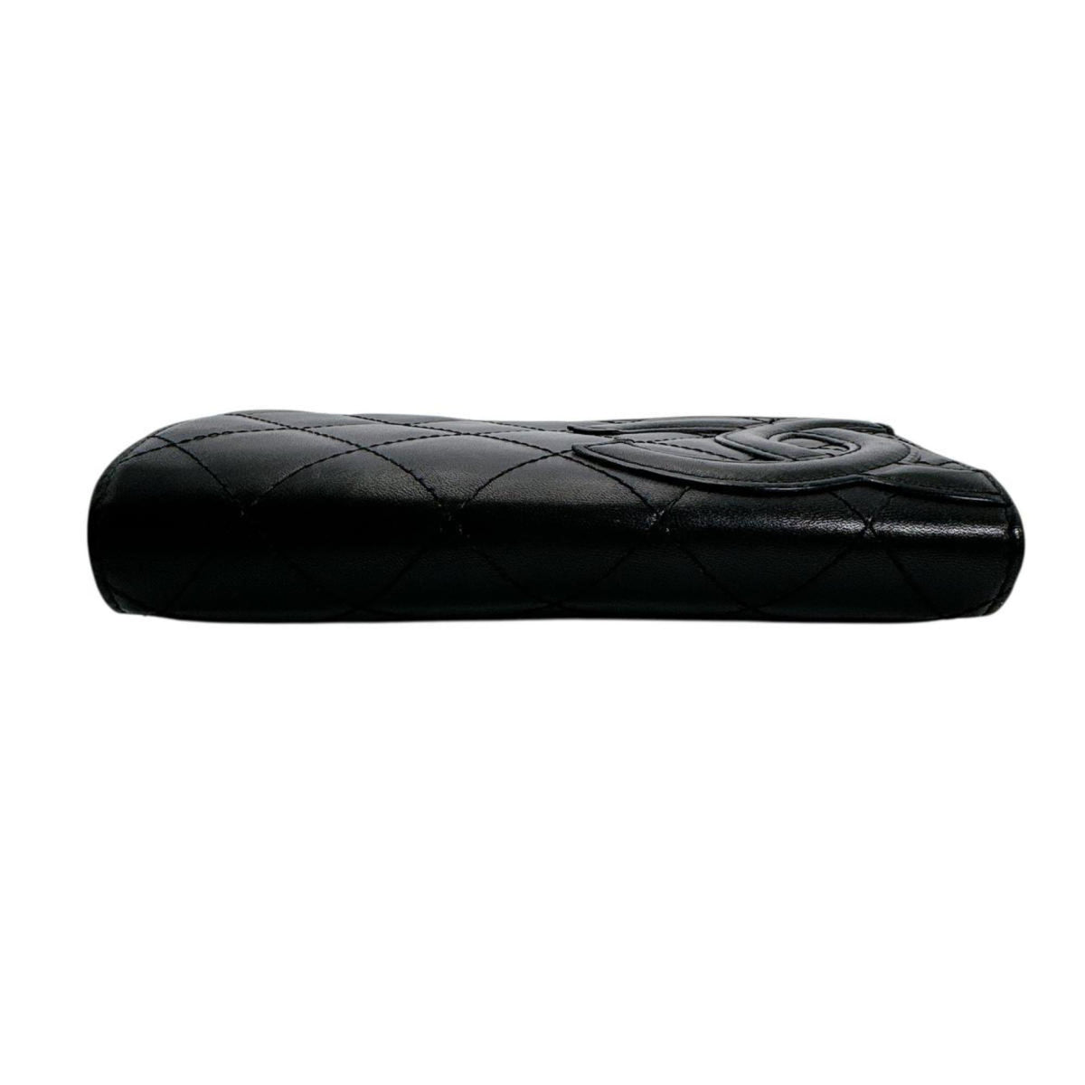 Chanel Black Leather Wallet (Bi-Fold) (Pre-Owned)