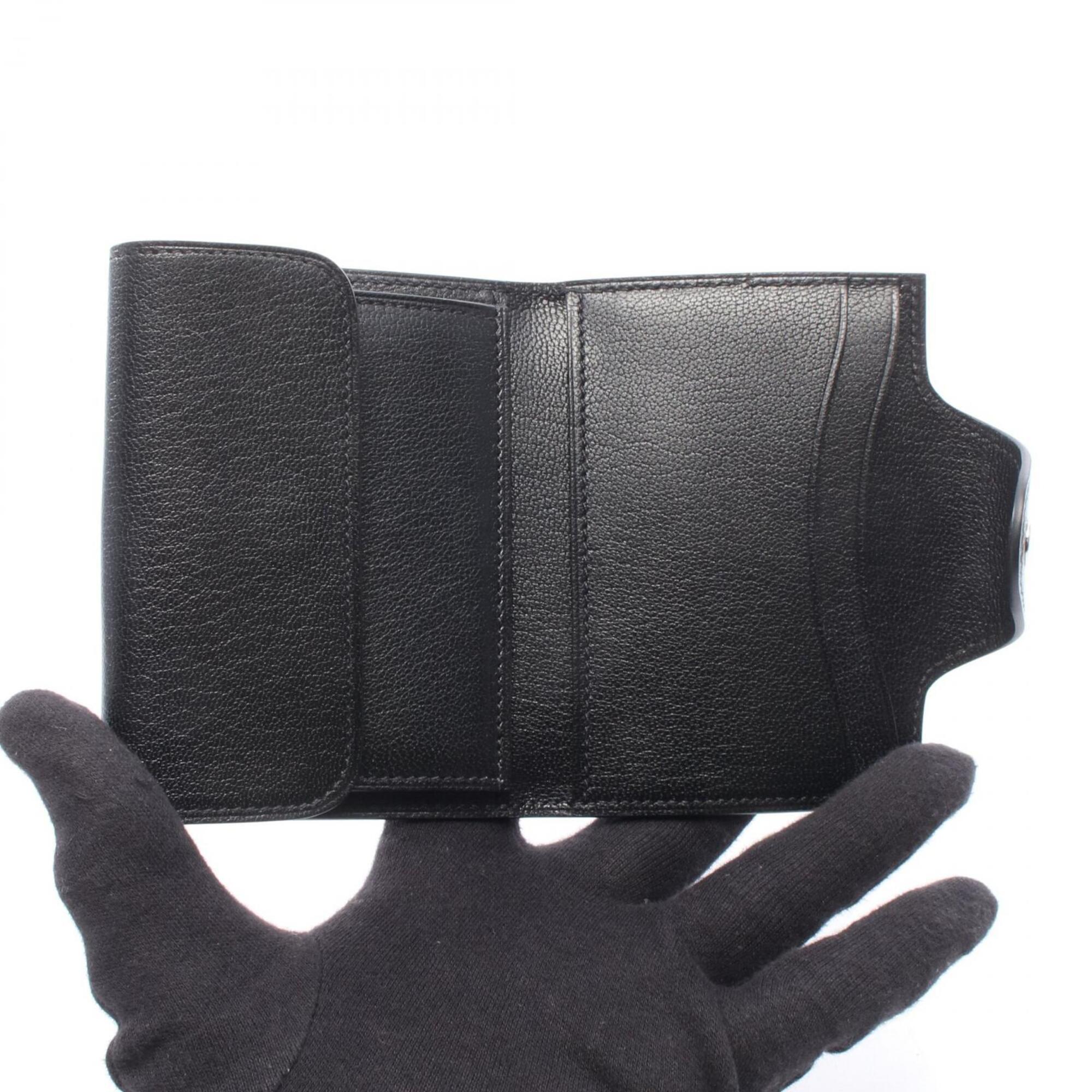 Hermes Black Leather Wallet (Tri-Fold) (Pre-Owned)