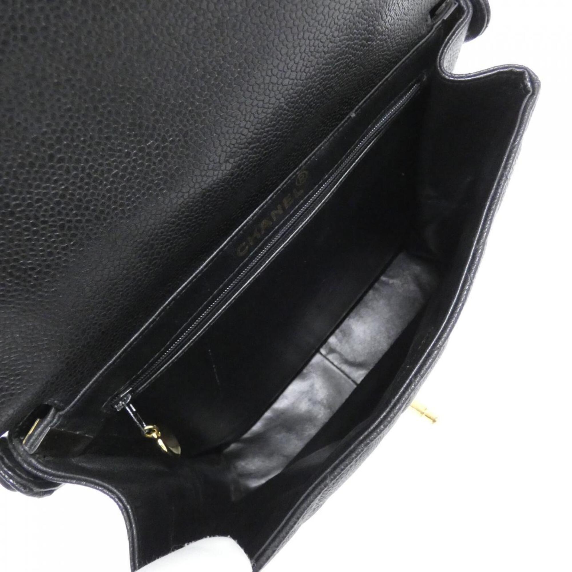 Chanel Black Grained Calfskin Shoulder Bag (Pre-Owned)