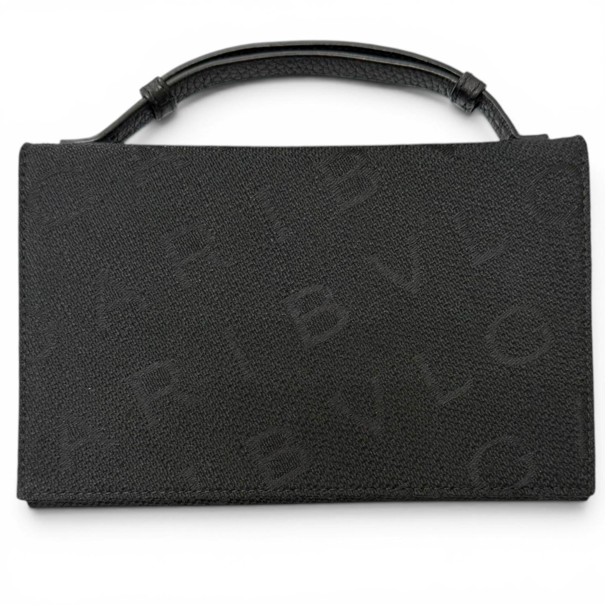 Bvlgari Black Canvas Leather Chain/Shoulder Wallet (Pre-Owned)