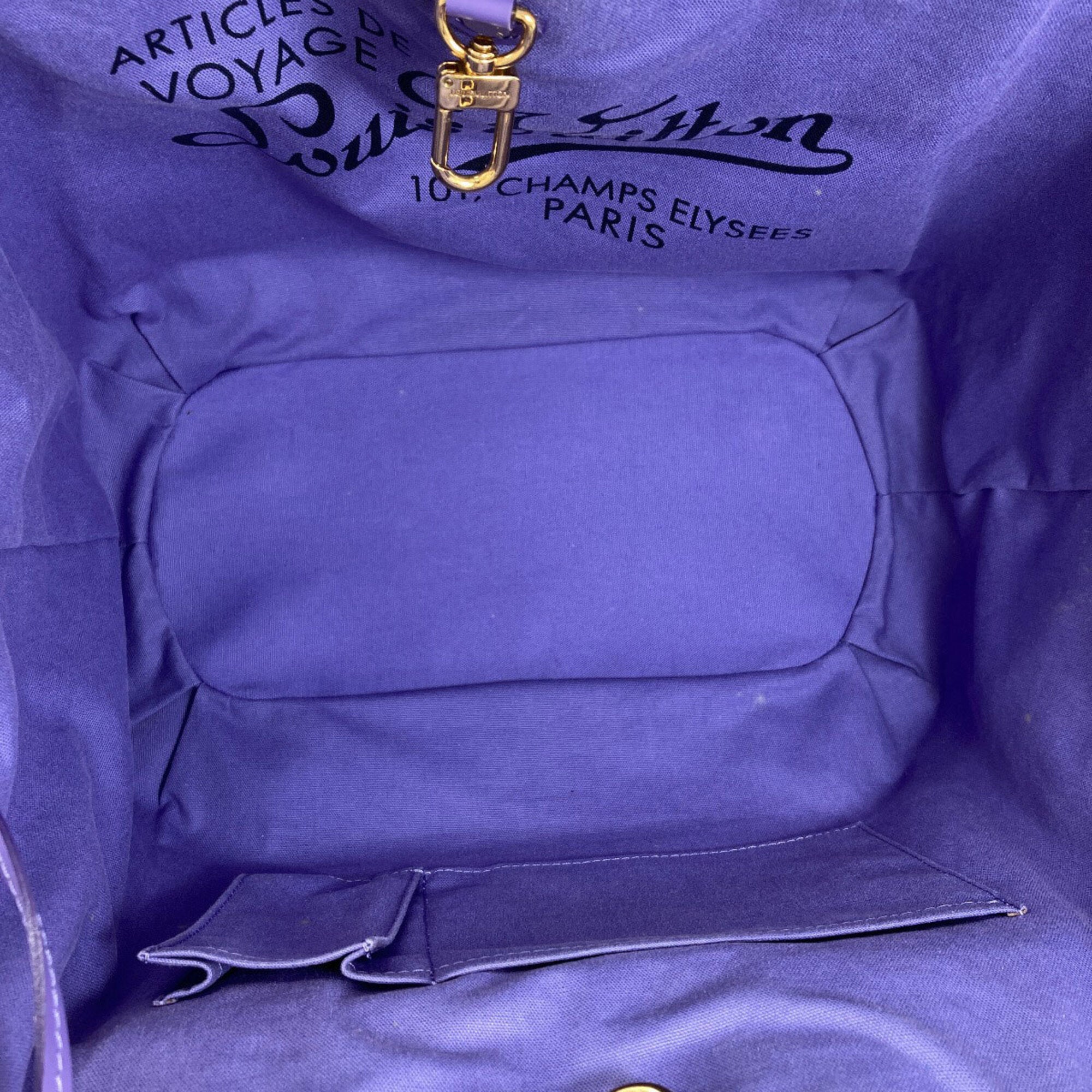 Louis Vuitton Black Purple Canvas Tote Bag (Pre-Owned)