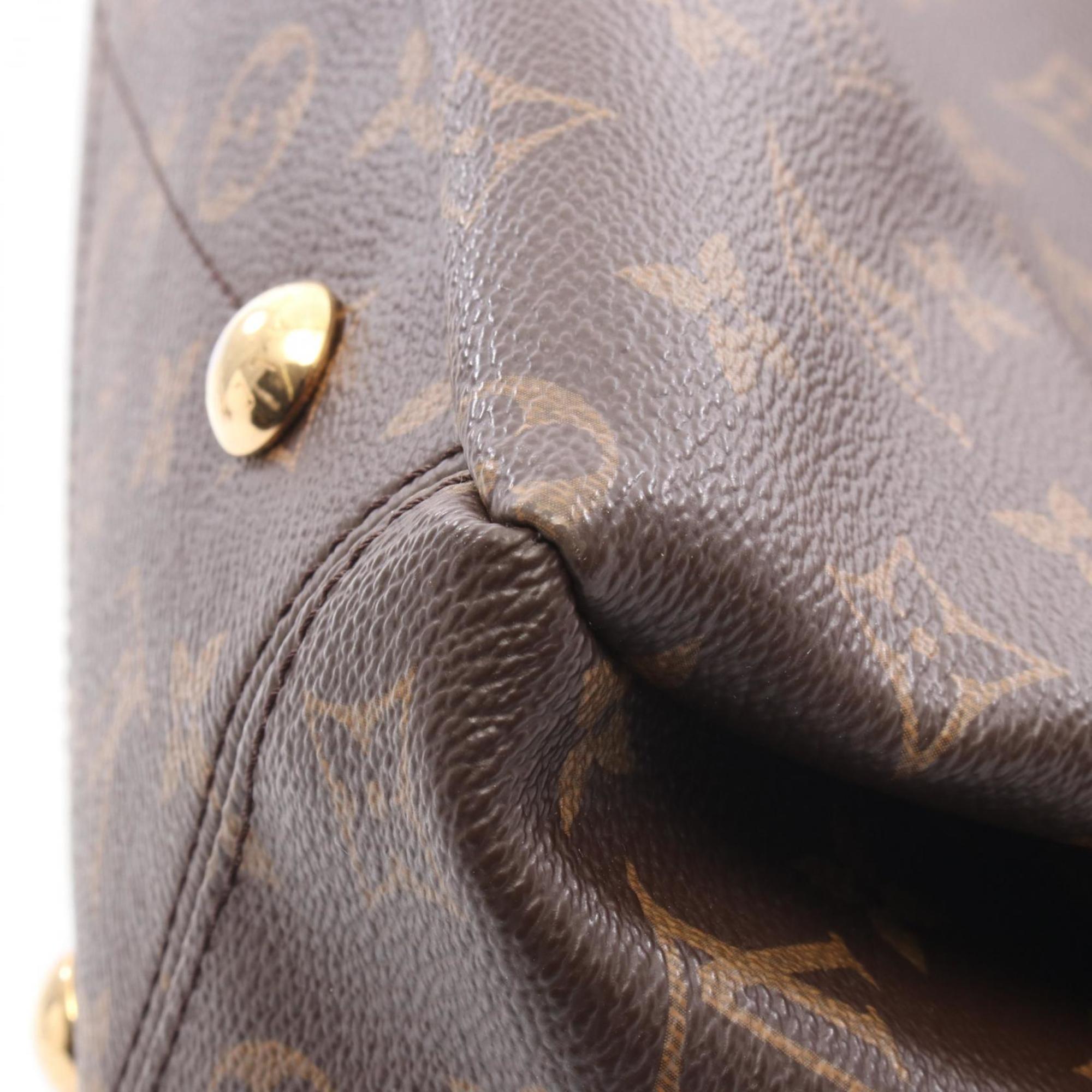 Louis Vuitton Aurore Bordeaux Brown Coated Canvas Leather Handbag (Pre-Owned)