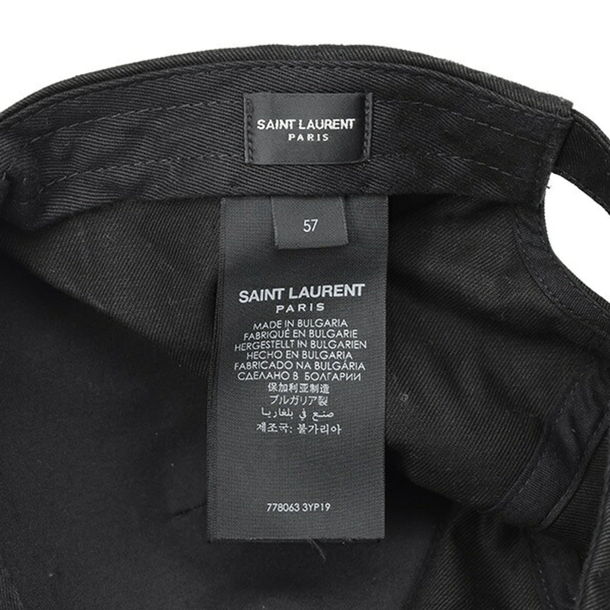 Yves Saint Laurent Black Cotton Linen Cap (Pre-Owned)