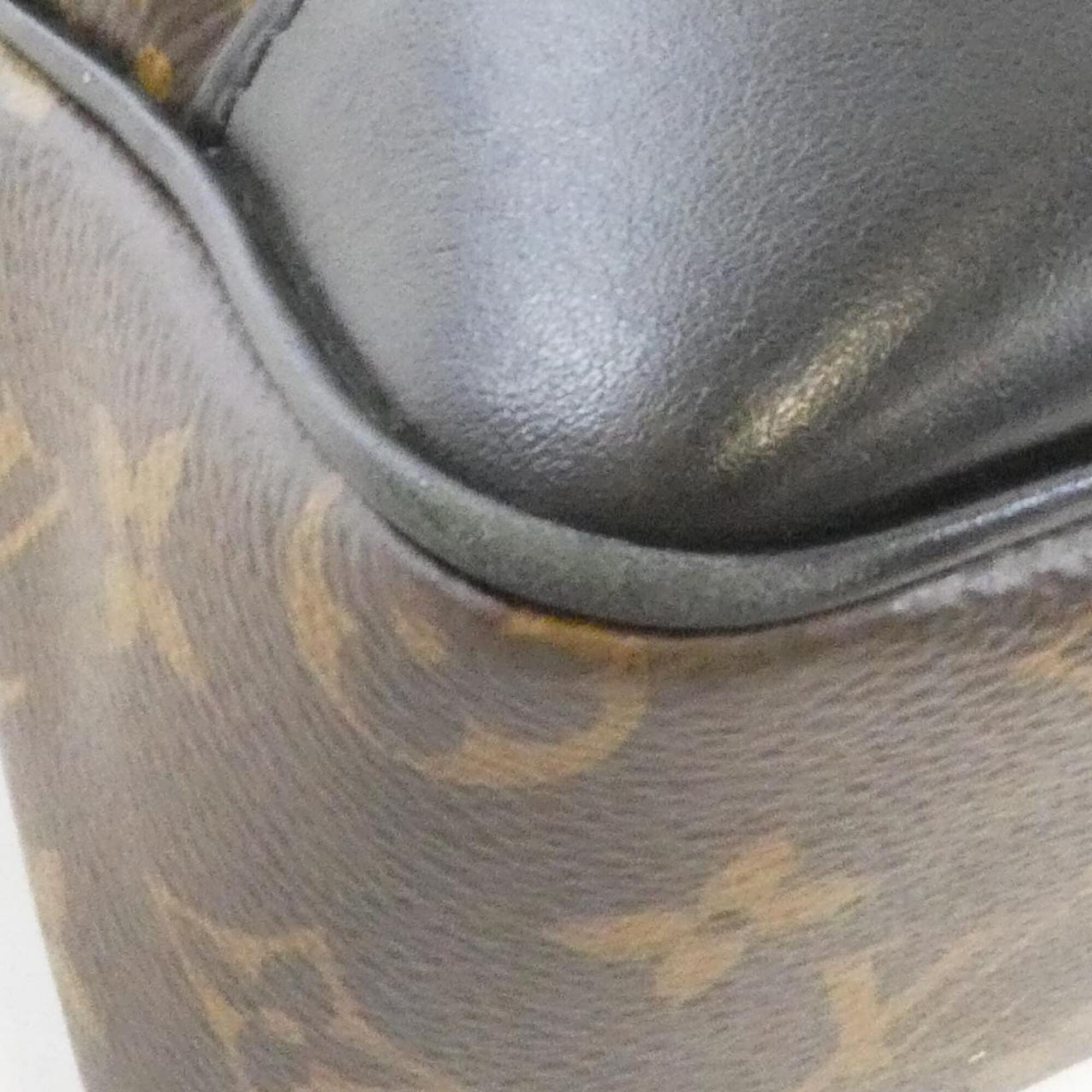Louis Vuitton Black Brown Coated Canvas Shoulder Bag (Pre-Owned)