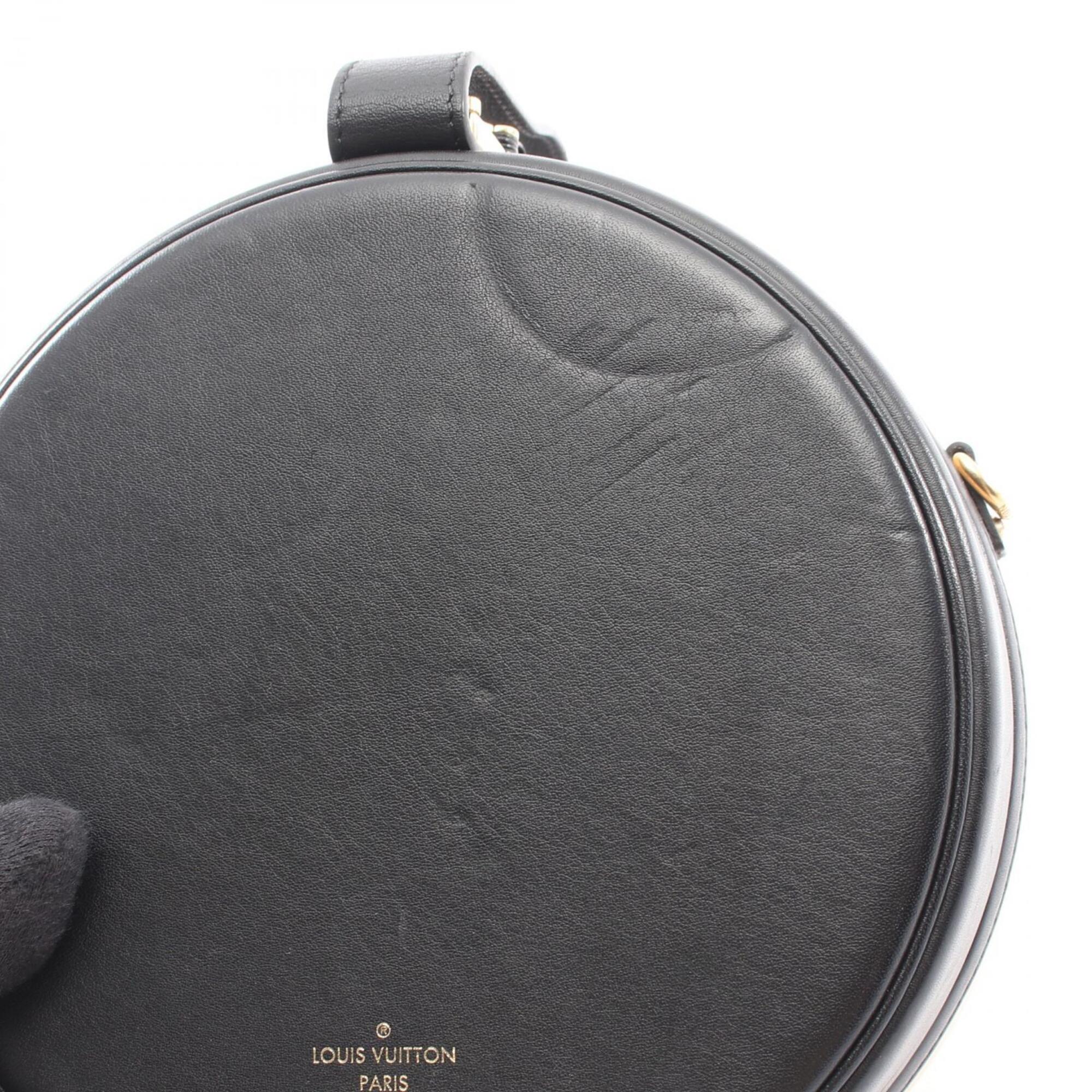 Louis Vuitton Beige Black Leather Handbag (Pre-Owned)