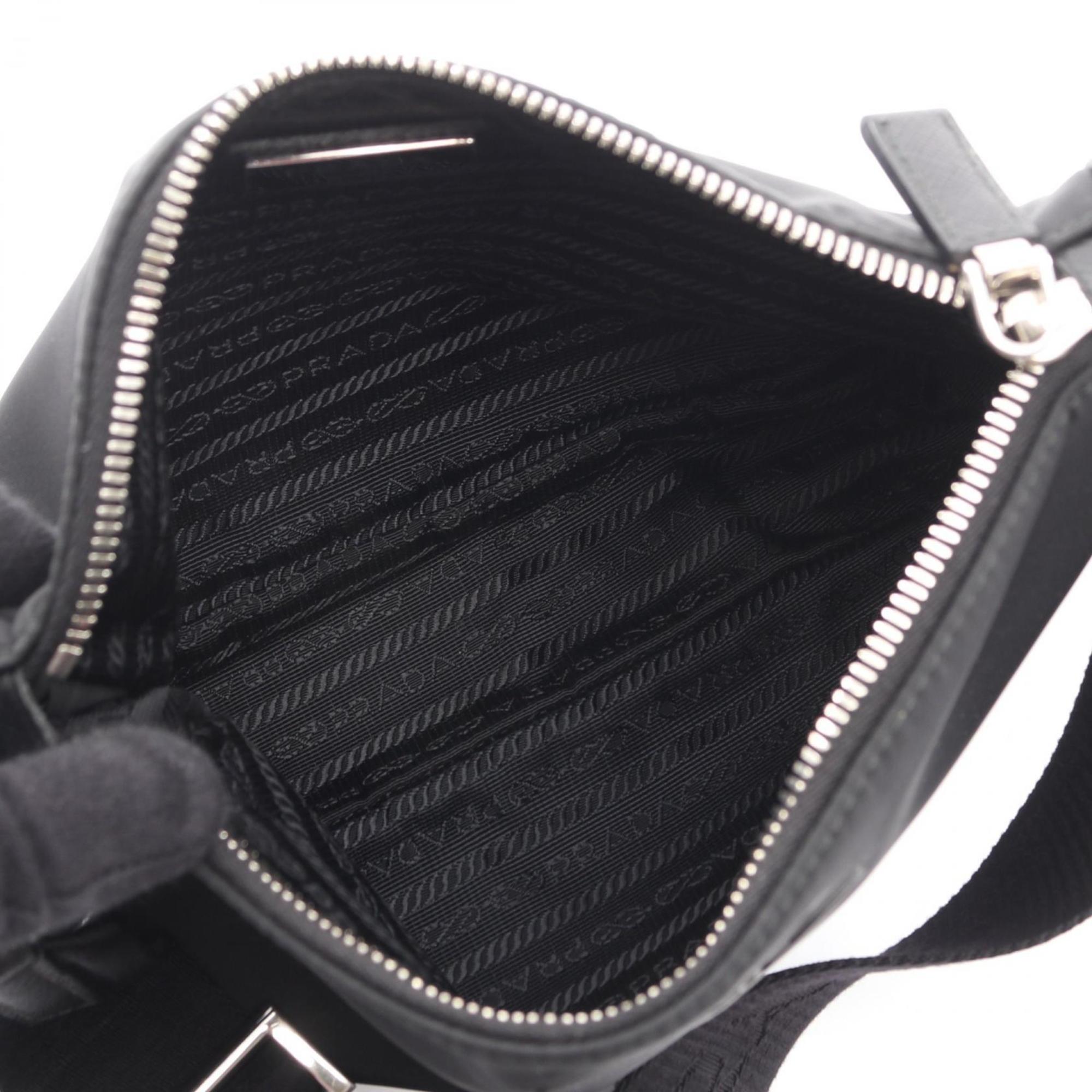 Prada Black Nylon Saffiano Triangle Shoulder Bag (Pre-Owned)
