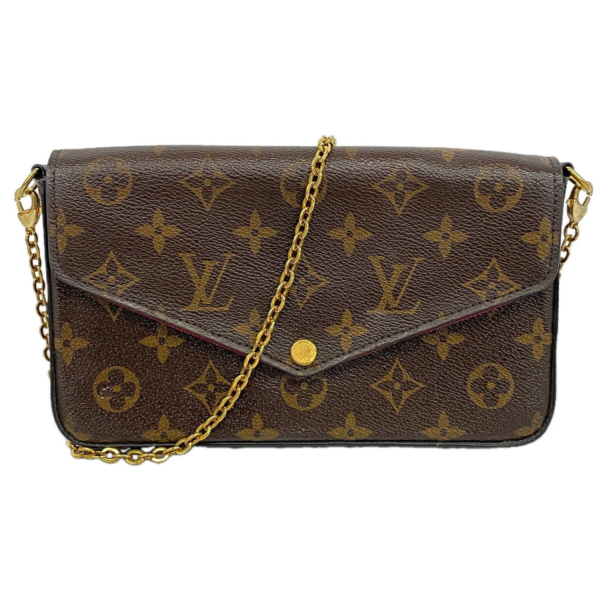 Louis Vuitton Brown Fuchsia Chain/Shoulder Wallet (Pre-Owned)