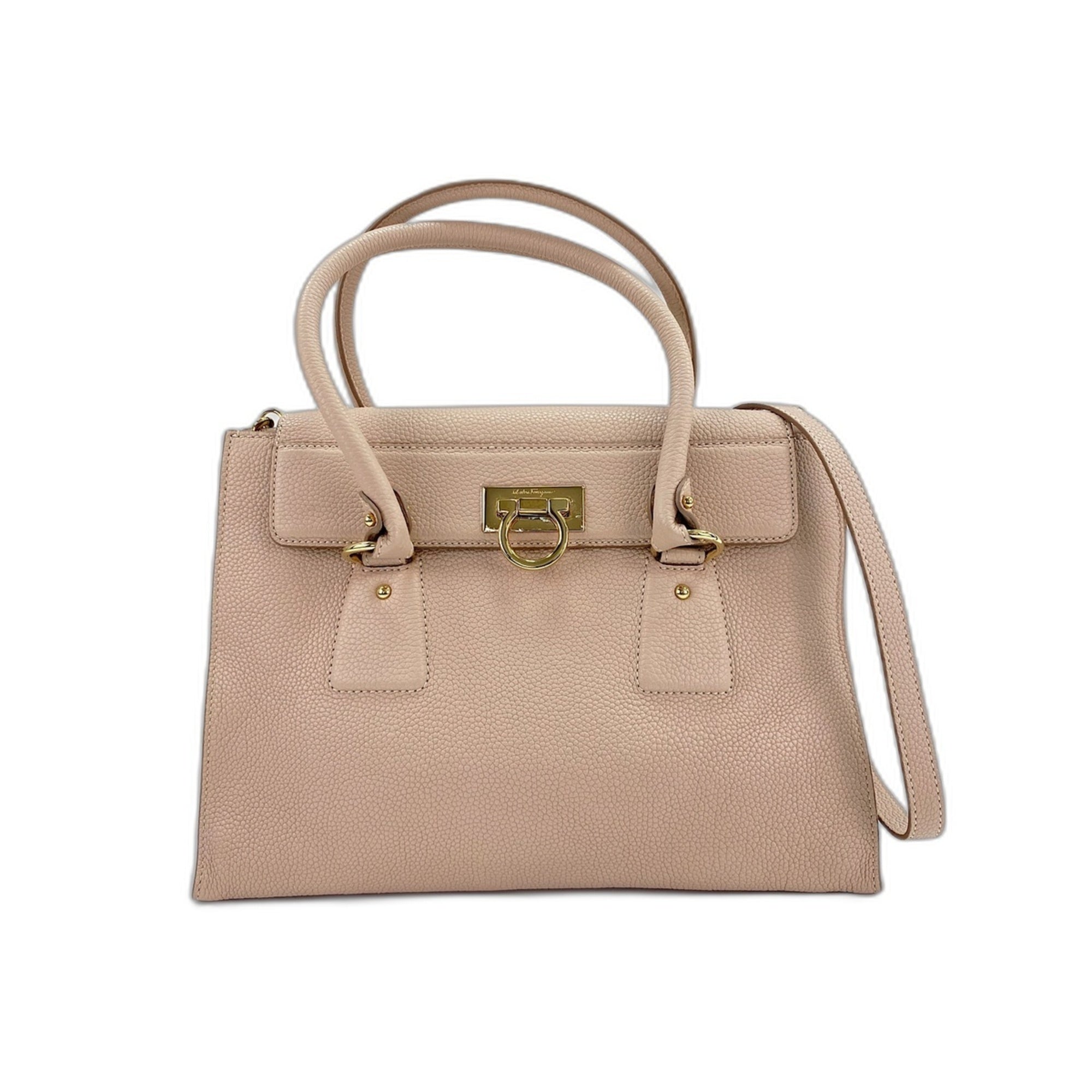 Salvatore Ferragamo Beige Canvas Handbag (Pre-Owned)