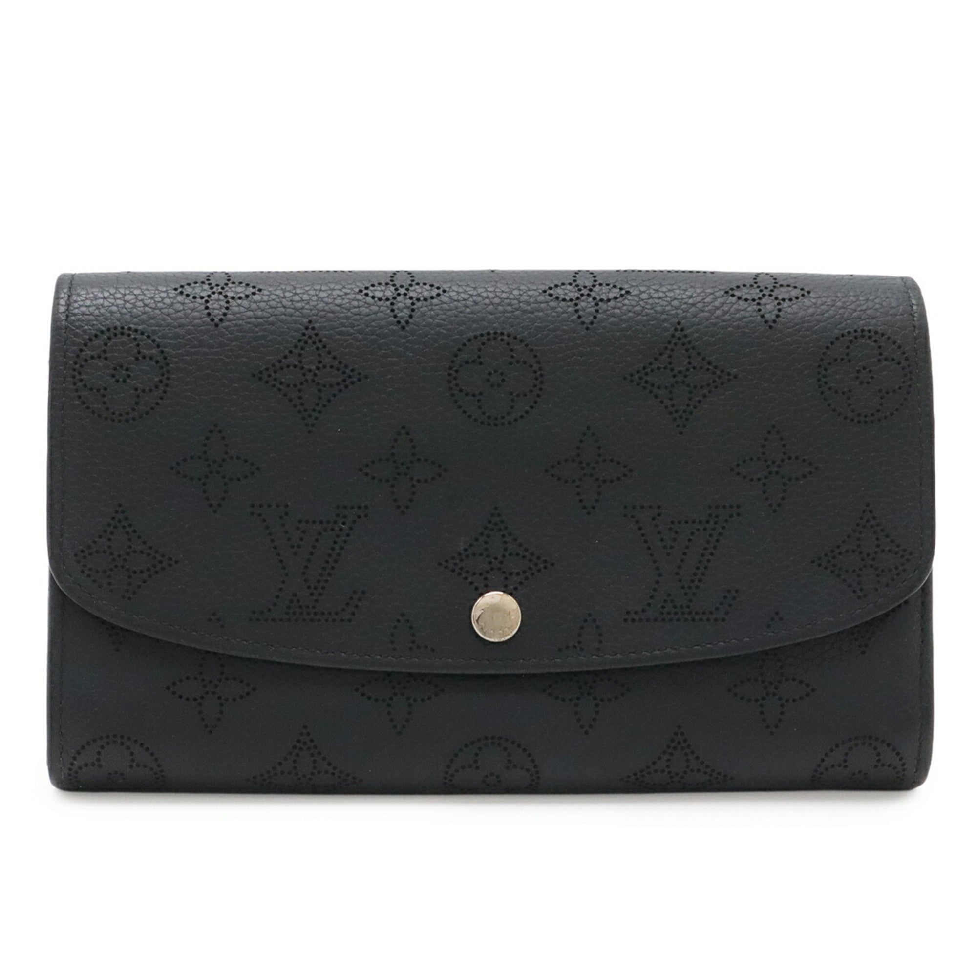 Louis Vuitton Mahina Black Noir Mahina Leather Long Wallet (Bi-Fold) (Pre-Owned)