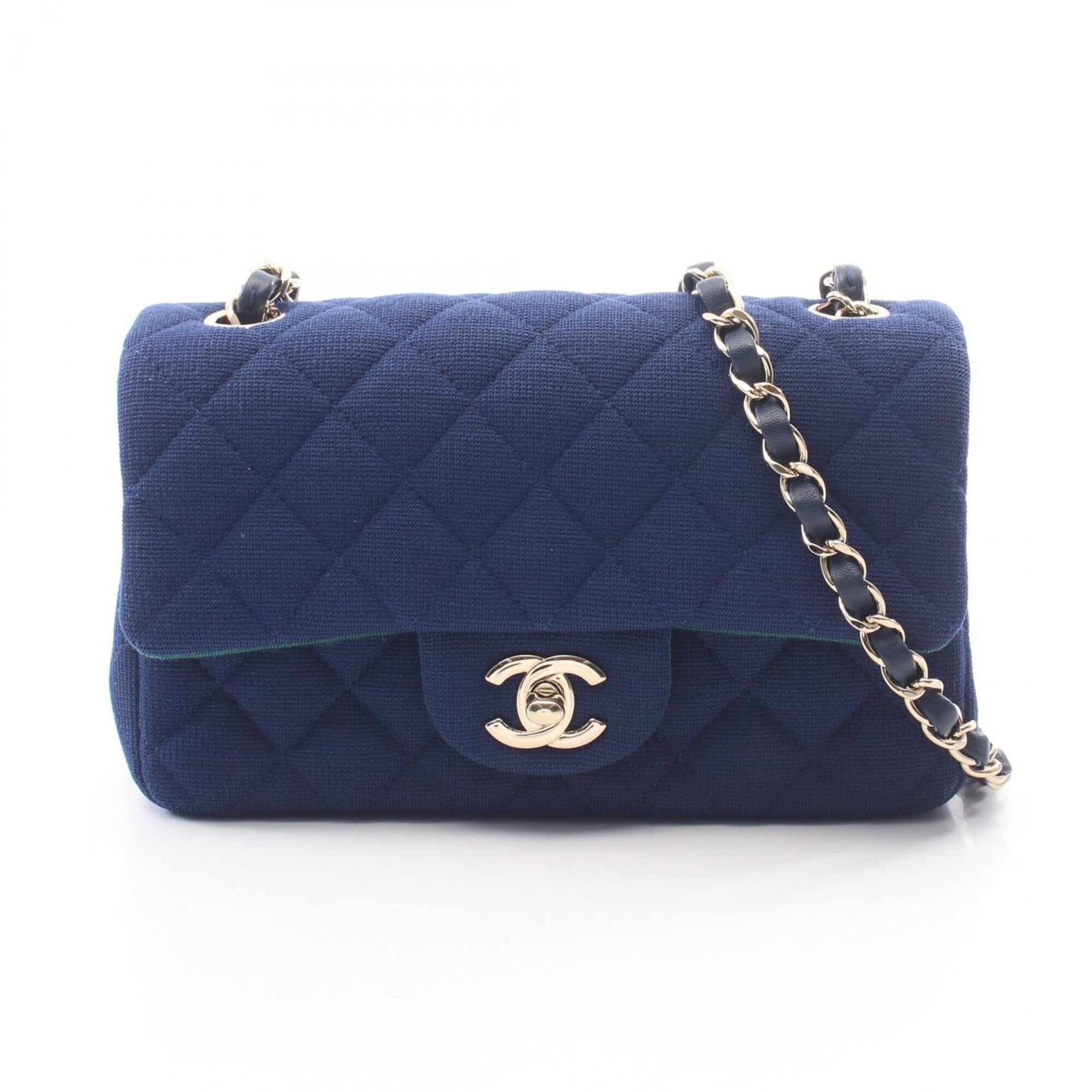 Chanel Blue Cotton Shoulder Bag (Pre-Owned)