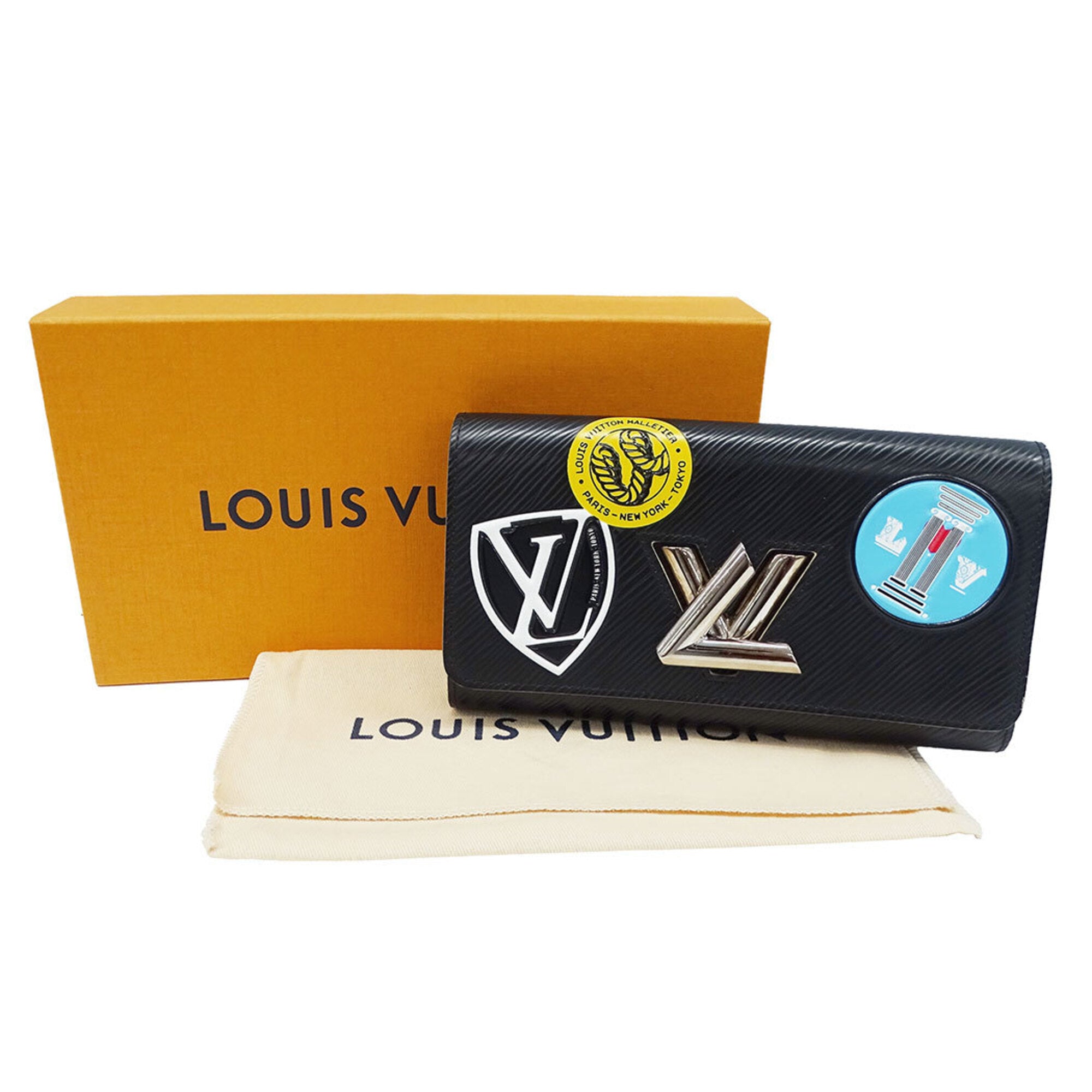 Louis Vuitton Black Multi-Color Noir Epi Leather Long Wallet (Bi-Fold) (Pre-Owned)