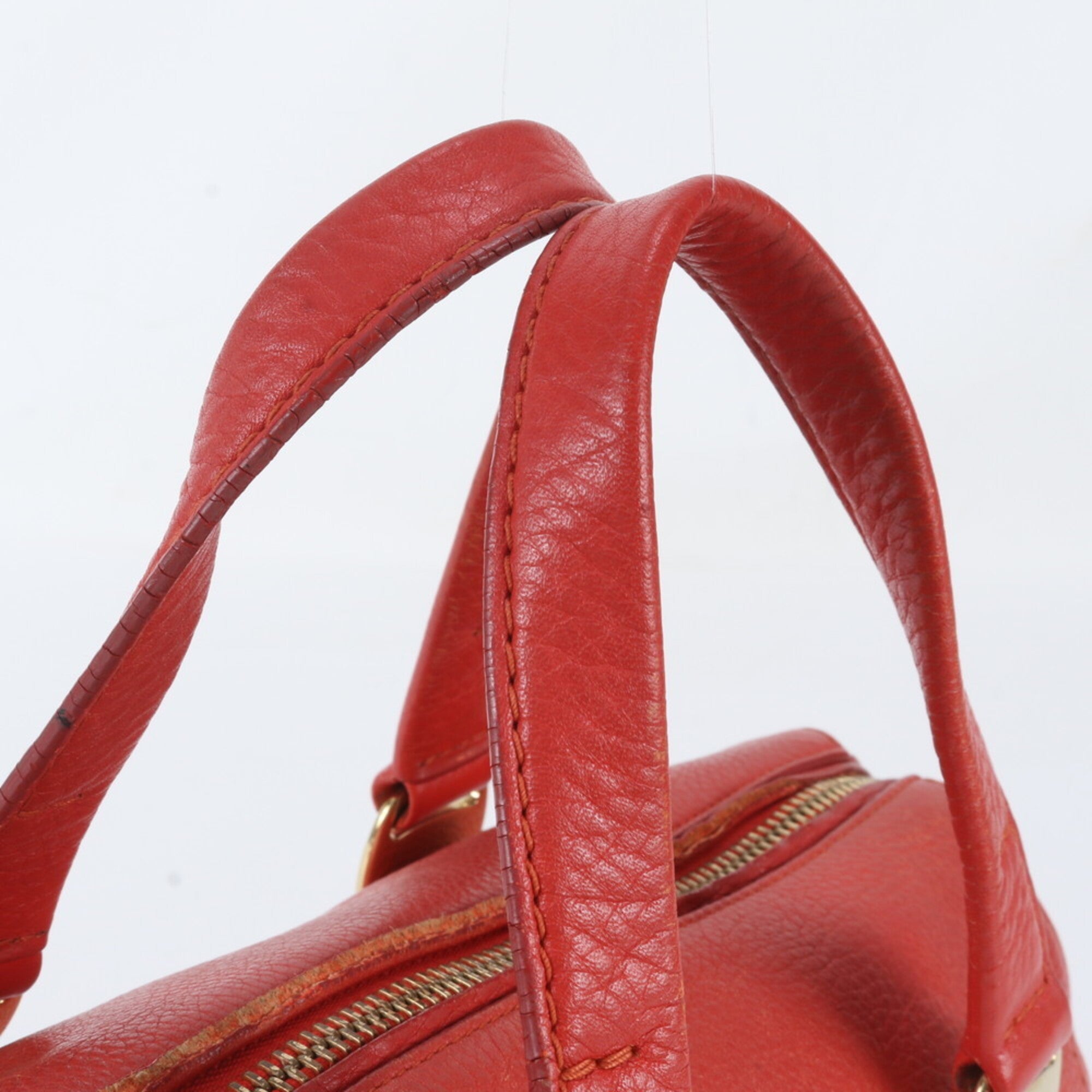 Salvatore Ferragamo Vara Red Color Leather Handbag Shoulder Bag Tote Bag (Pre-Owned)