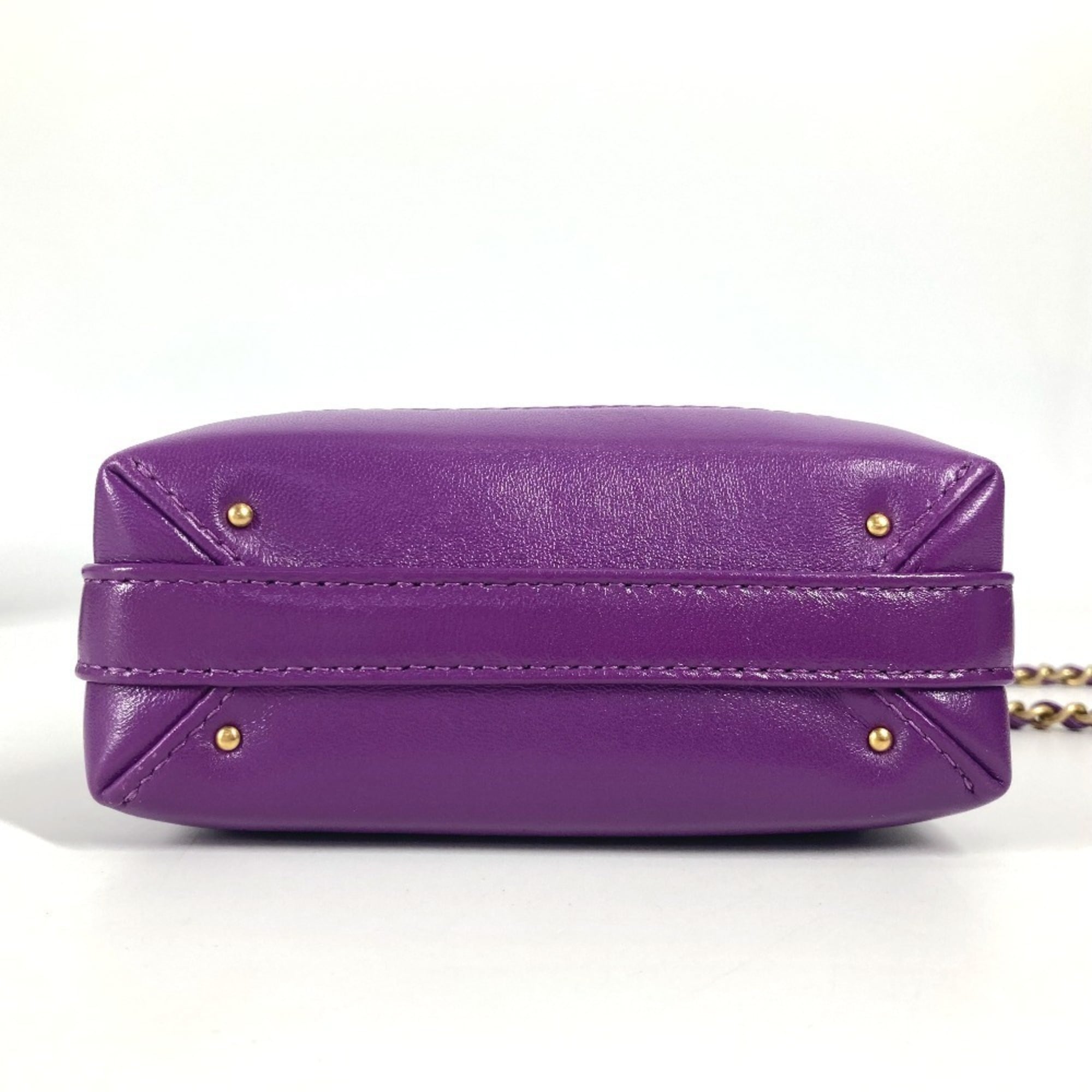 Chanel Purple Leather Shoulder Bag (Pre-Owned)
