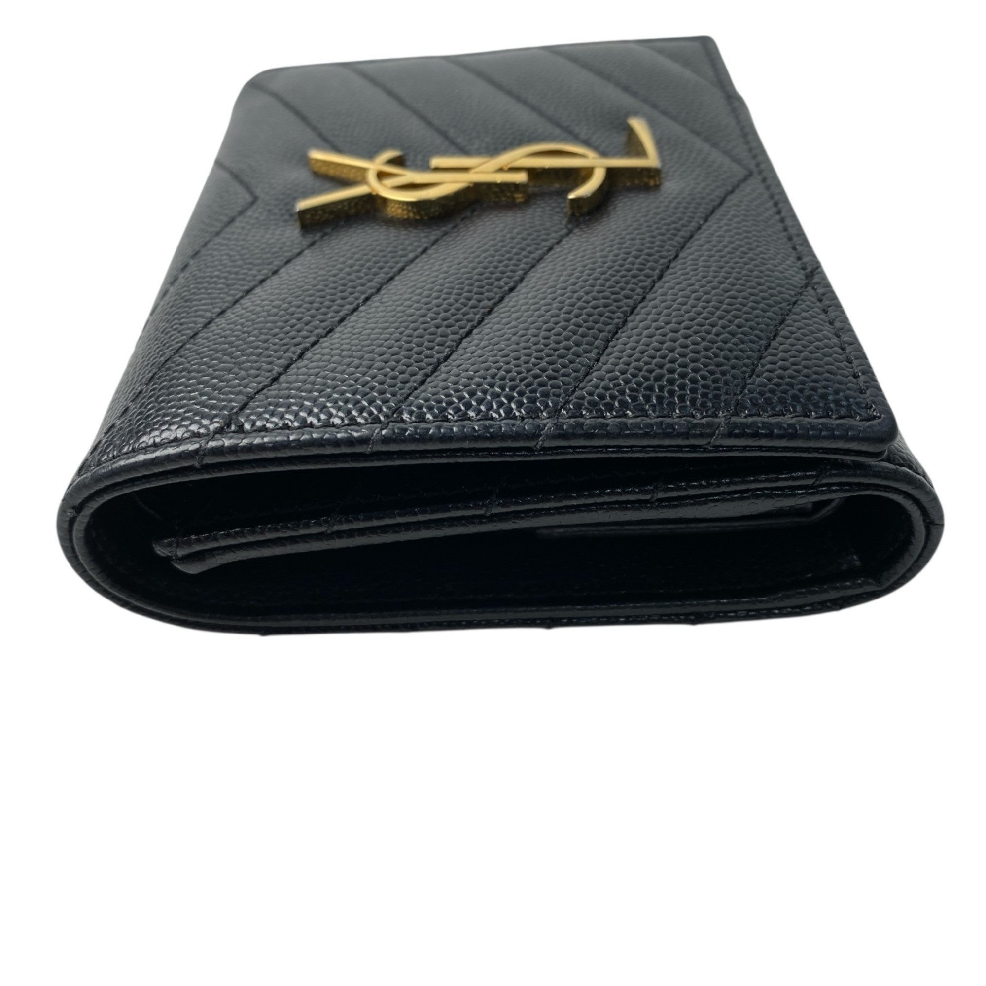 Saint Laurent Black Leather Wallet (Tri-Fold) (Pre-Owned)