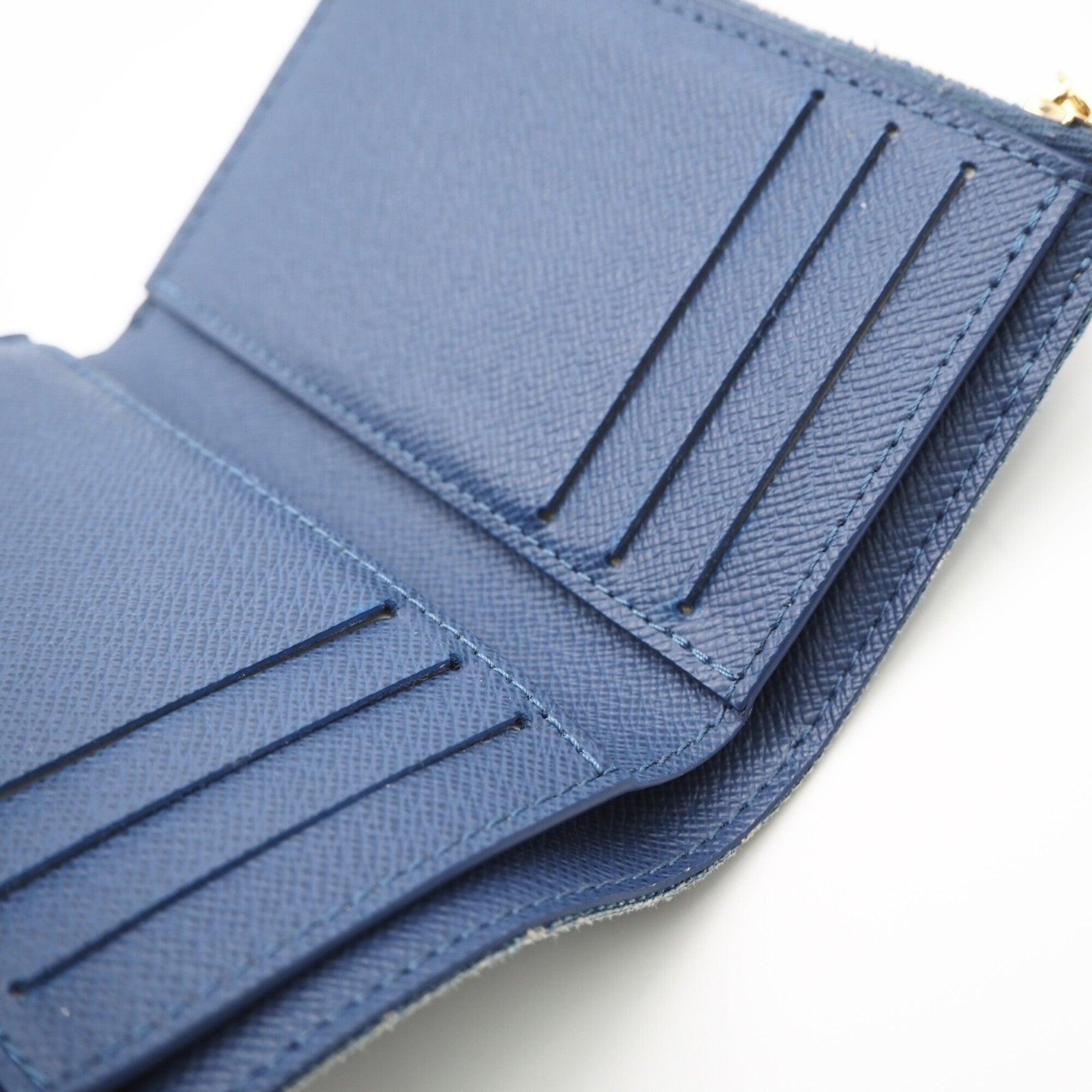 Louis Vuitton Monogram Denim Blue Denim Leather Wallet (Tri-Fold) (Pre-Owned)