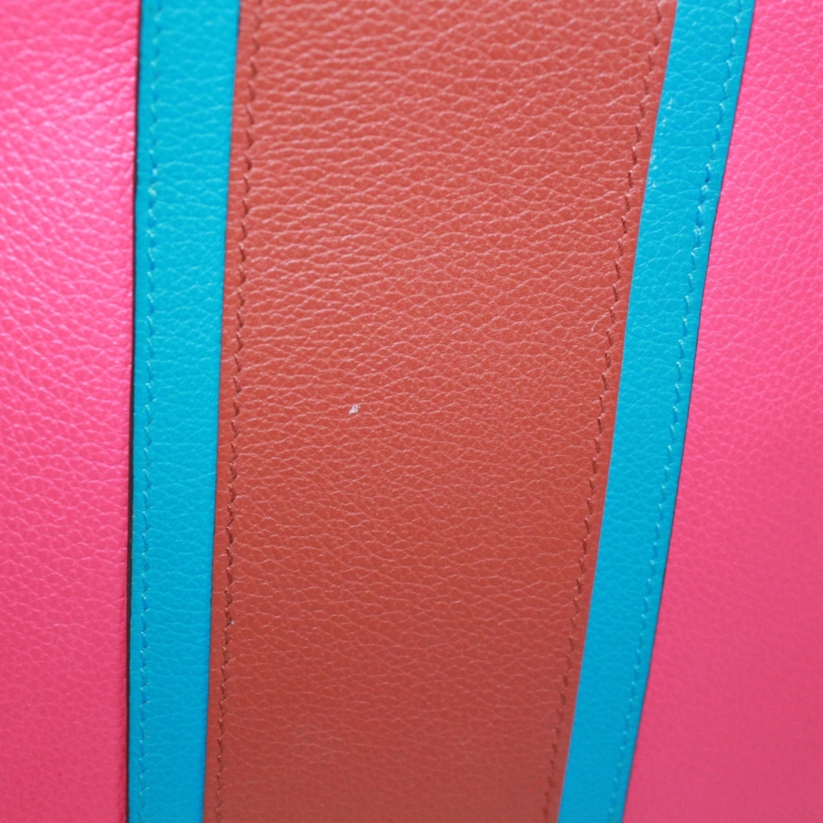 Hermes Blue Brown Pink Togo Leather Shoulder Bag (Pre-Owned)