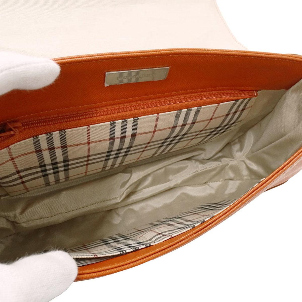 Burberry Orange Leather Handbag Shoulder Bag (Pre-Owned)