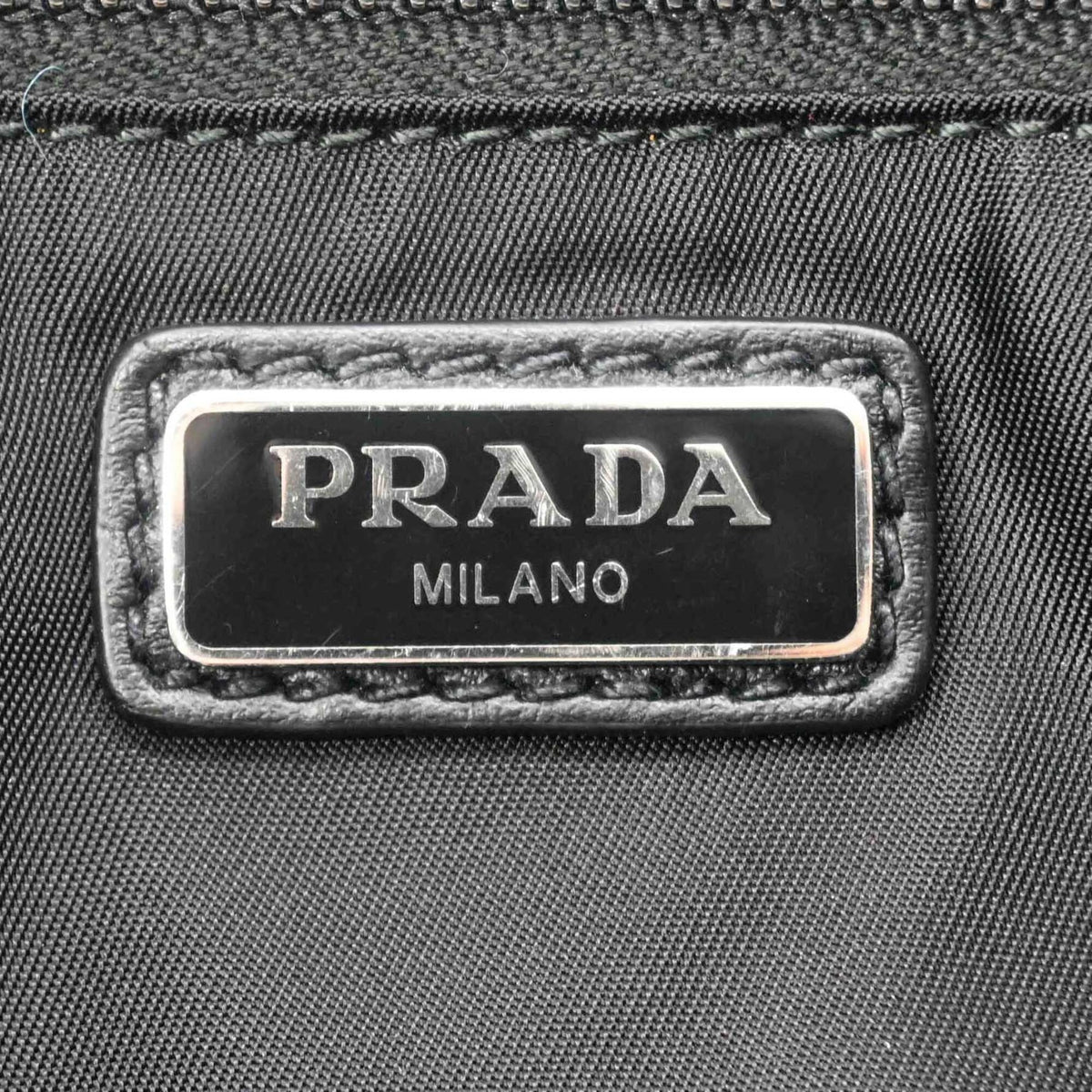 Prada Black Blue Leather Shoulder Bag (Pre-Owned)