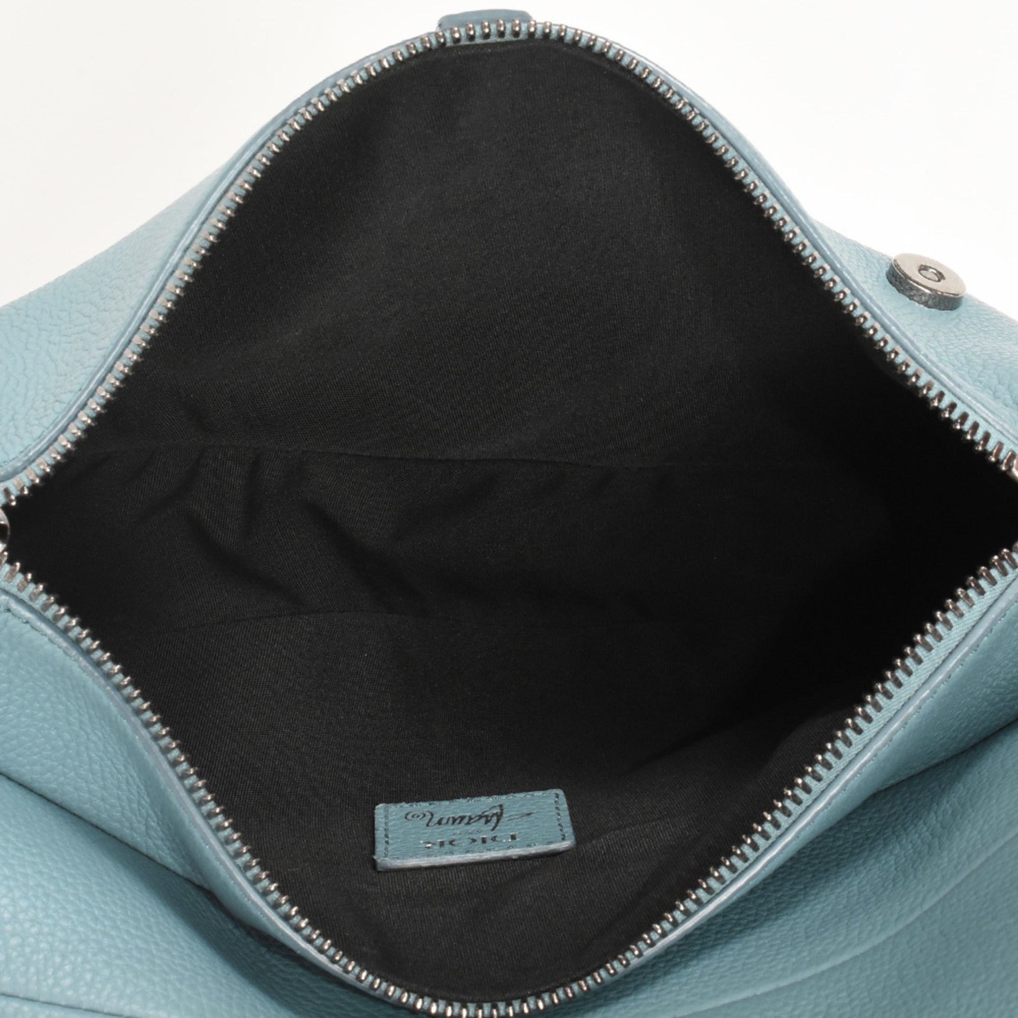Christian Dior Blue White Leather Saddle Bag Shoulder Bag (Pre-Owned)